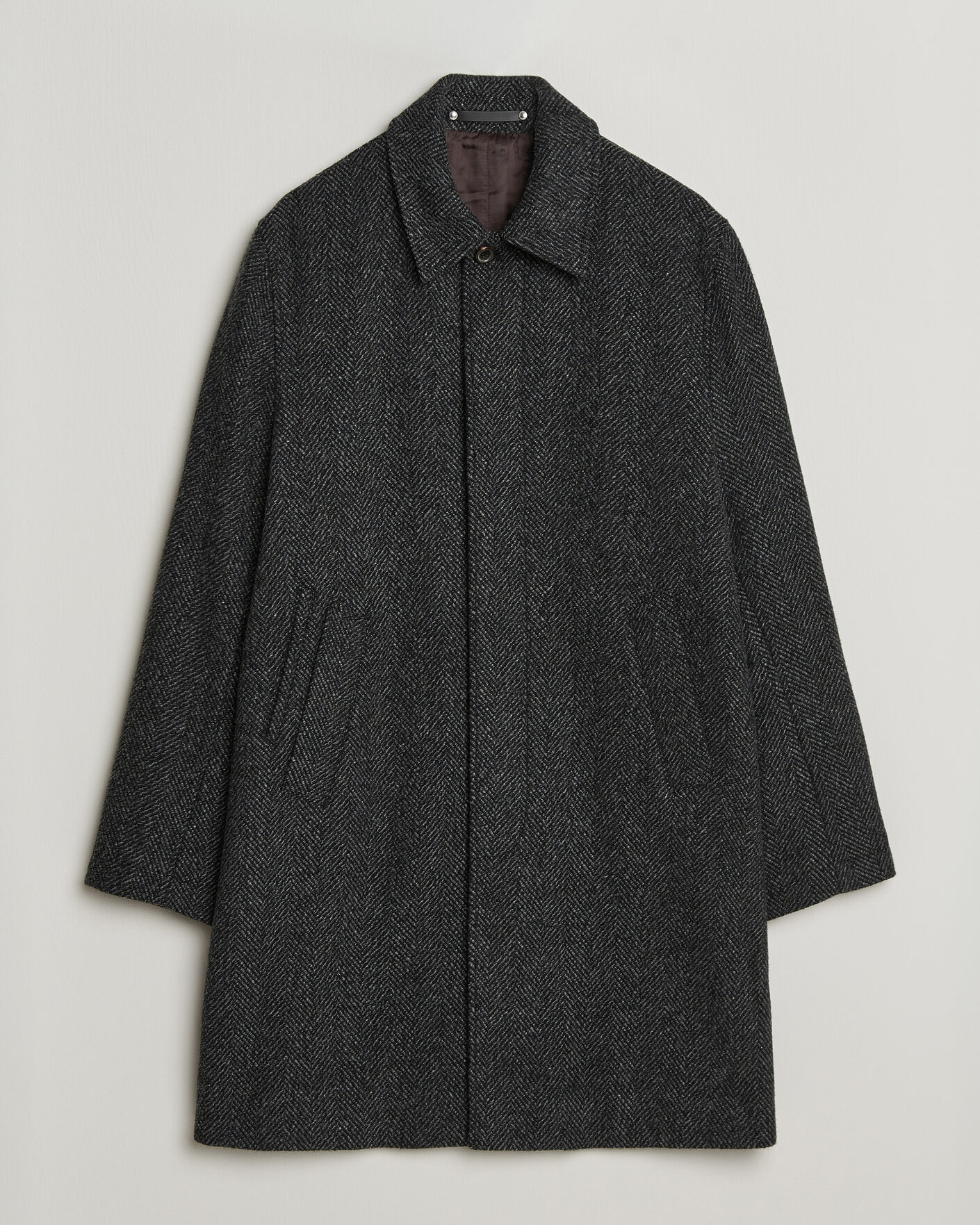 Mies | Takit | PS Paul Smith | Wool Herringbone Coat Black