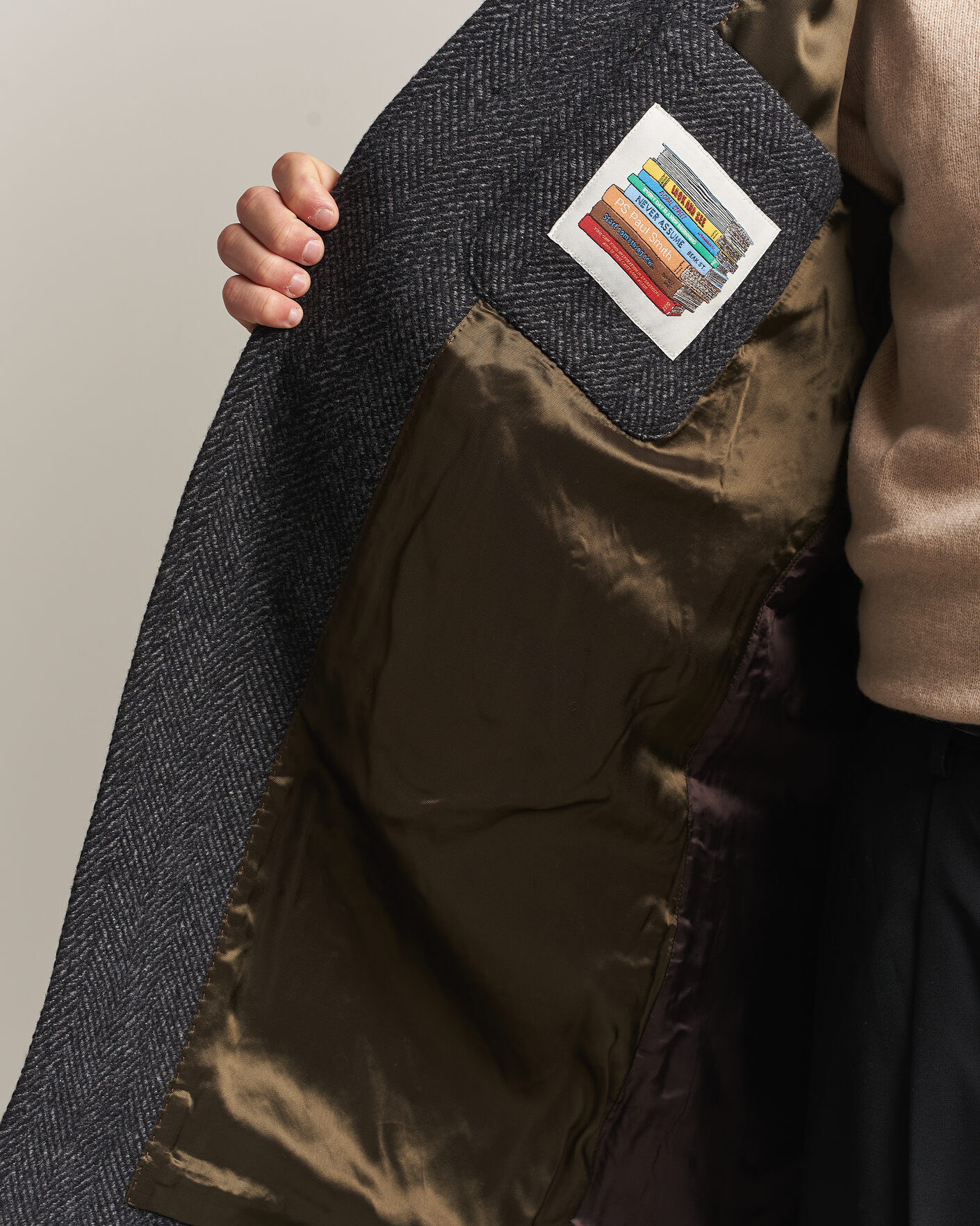 Mies | Takit | PS Paul Smith | Wool Herringbone Coat Black