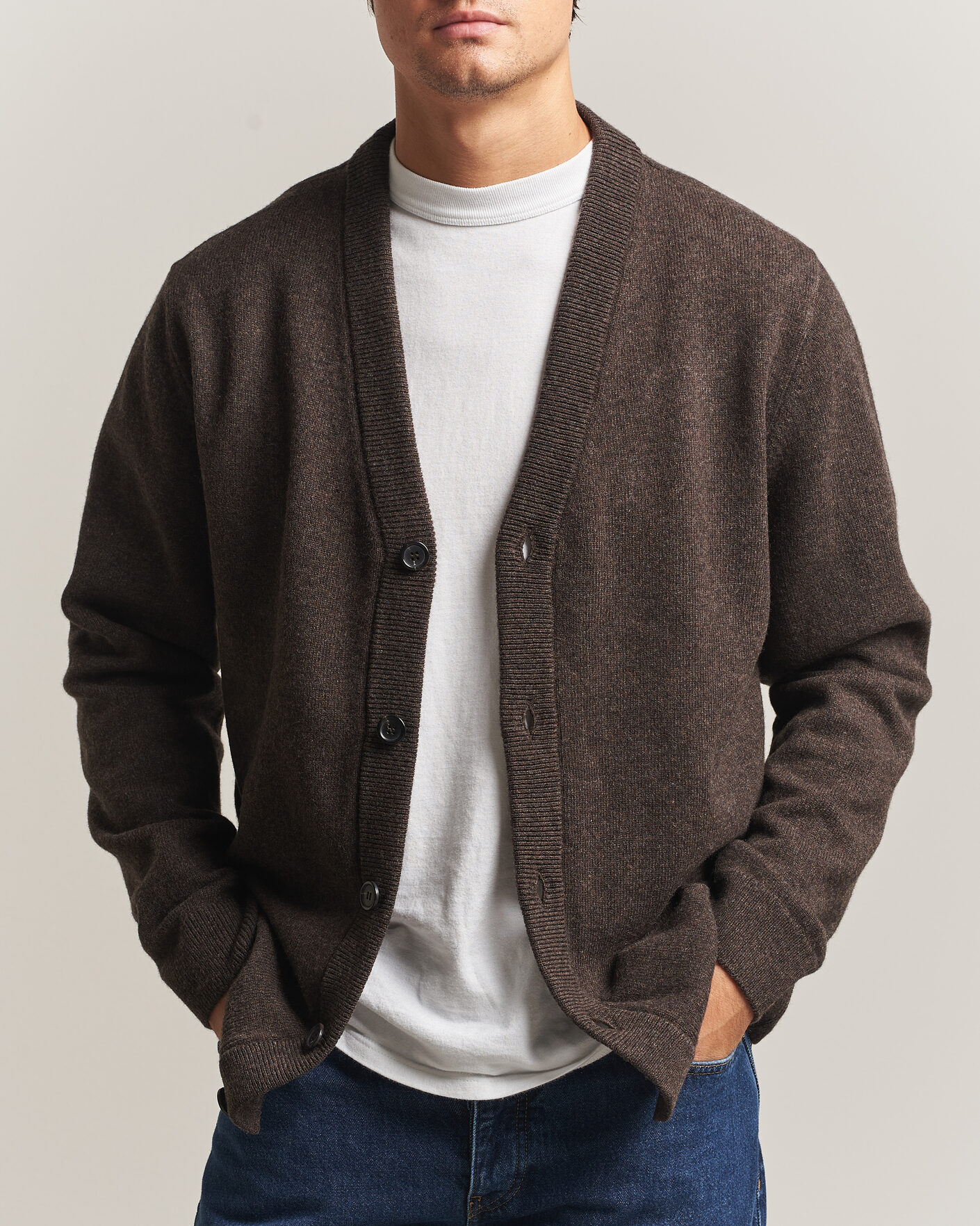 Mies | Puserot | PS Paul Smith | Wool Knitted Cardigan Brown