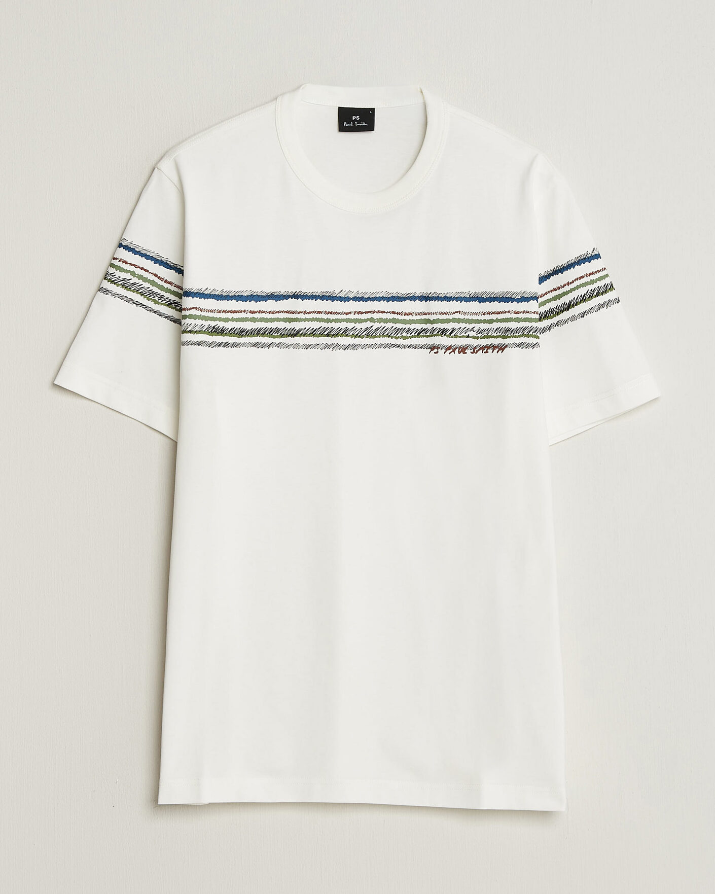 Mies | T-paidat | PS Paul Smith | Stripes Crew Neck T-Shirt White