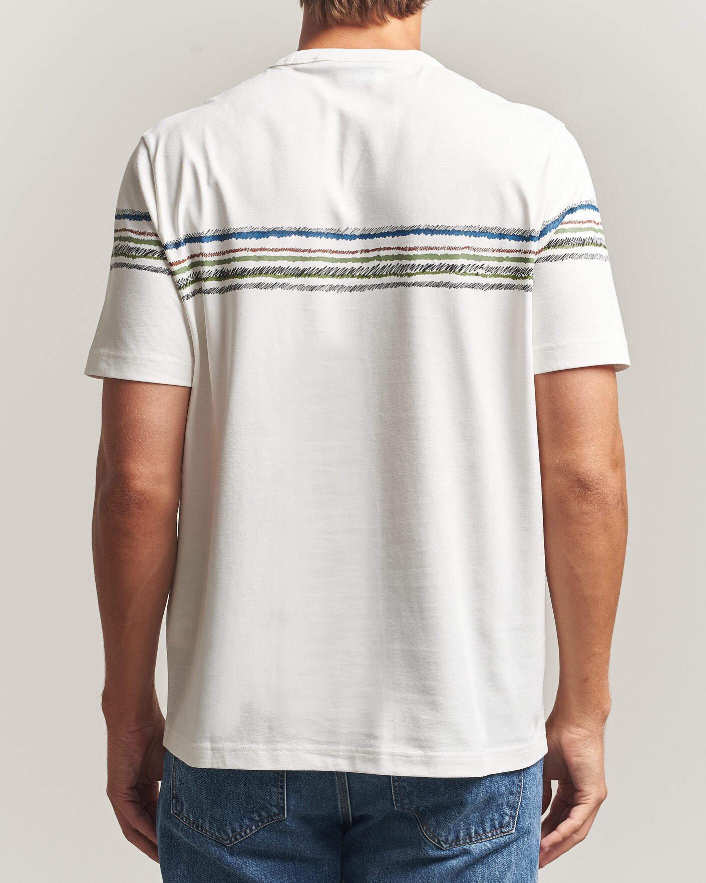 Mies | T-paidat | PS Paul Smith | Stripes Crew Neck T-Shirt White
