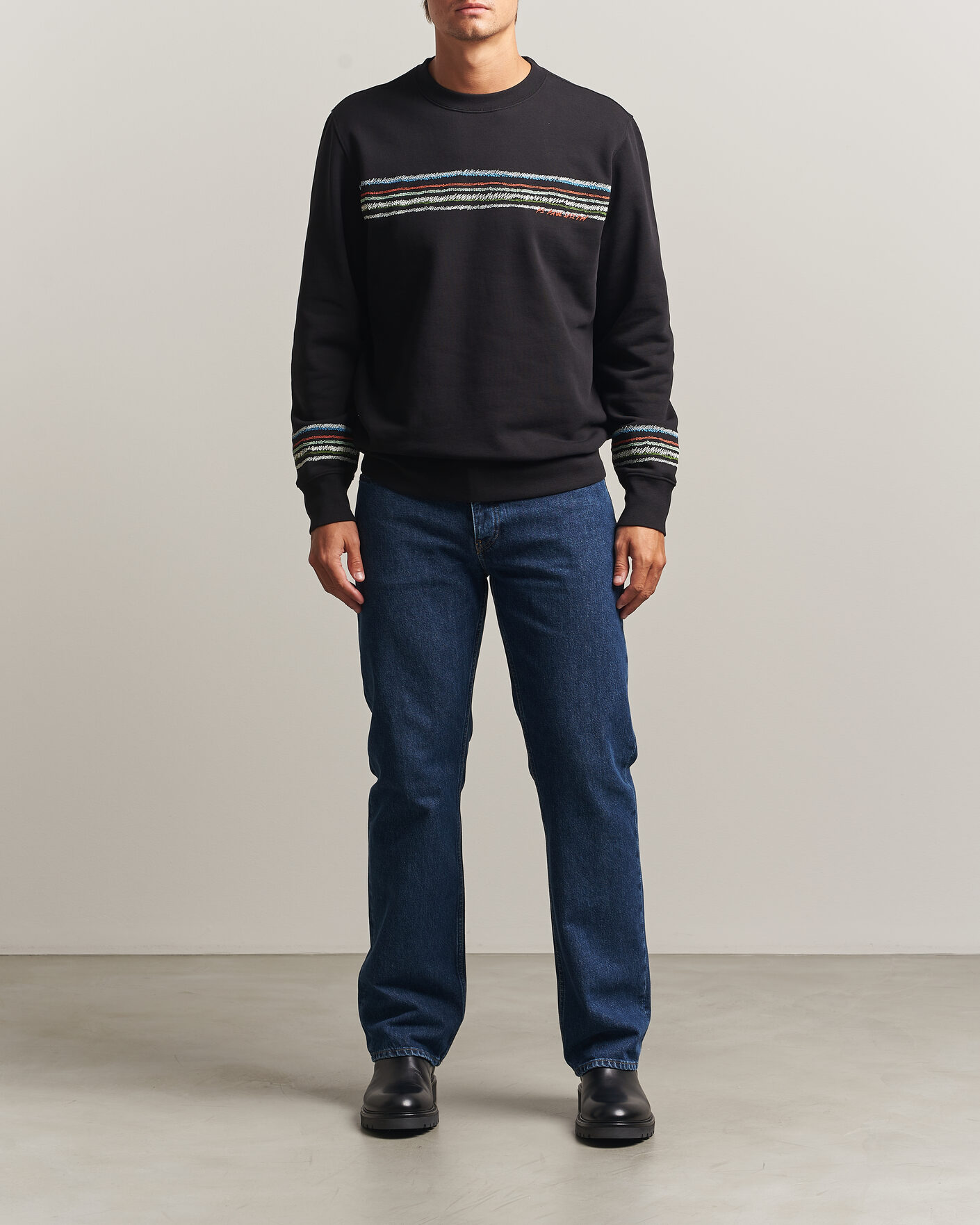 Mies | Puserot | PS Paul Smith | Stripes Crew Neck Sweatshirt Black