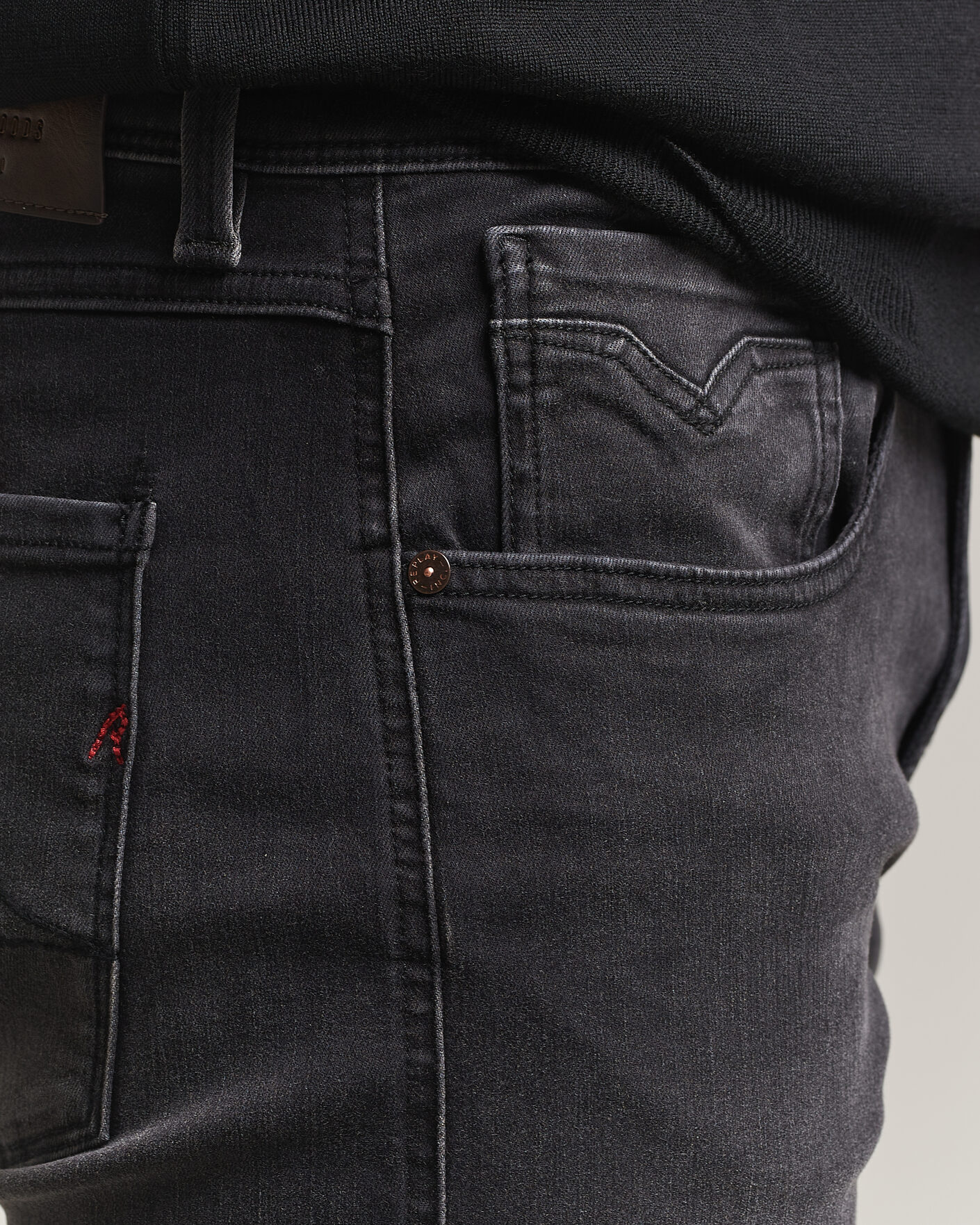 Mies | Farkut | Replay | Anbass Hyperflex Jeans Washed Black