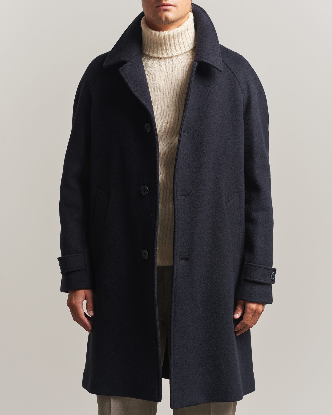 Mies | Takit | Herno | Raglan Wool Coat Navy