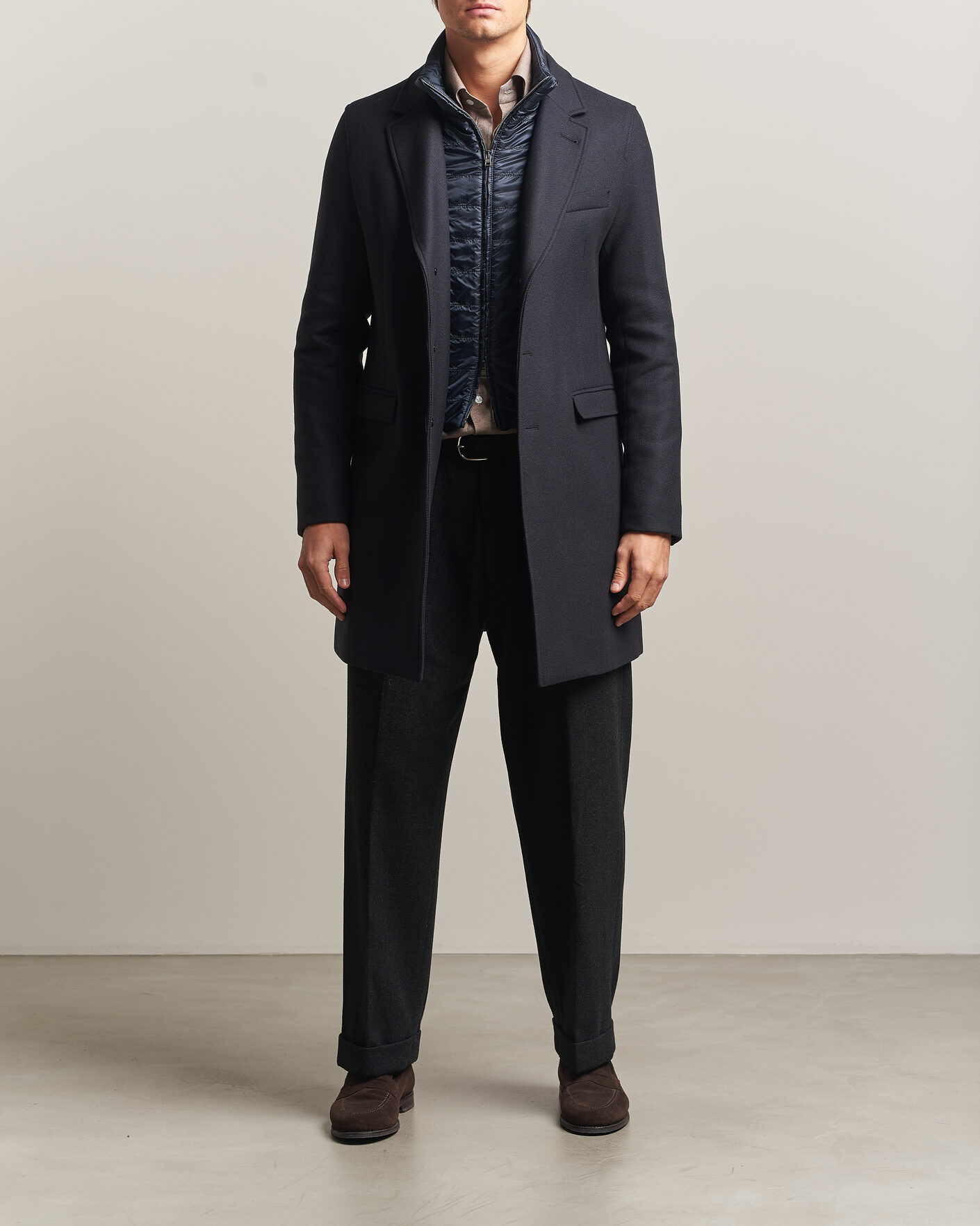 Mies | Takit | Herno | Wool Zip Coat Navy