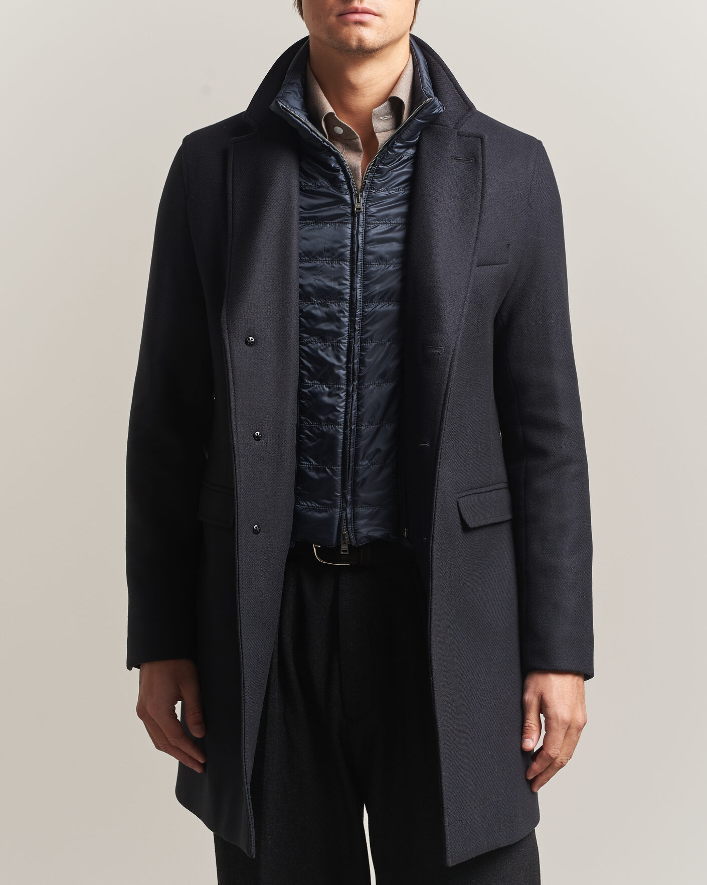 Mies | Takit | Herno | Wool Zip Coat Navy