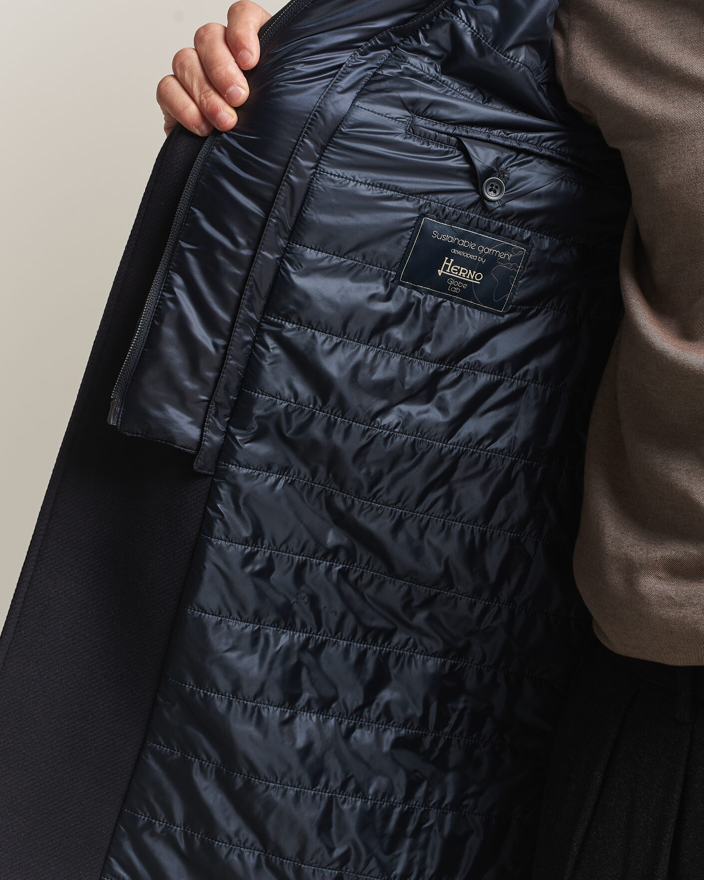 Mies | Takit | Herno | Wool Zip Coat Navy