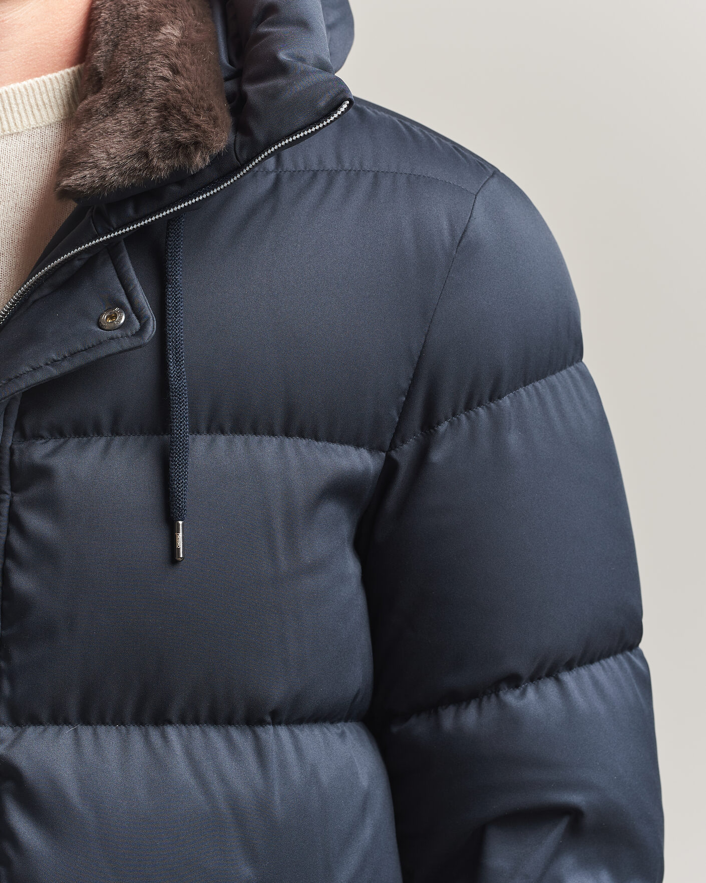 Mies | Takit | Herno | Faux Fur Down Parka Navy