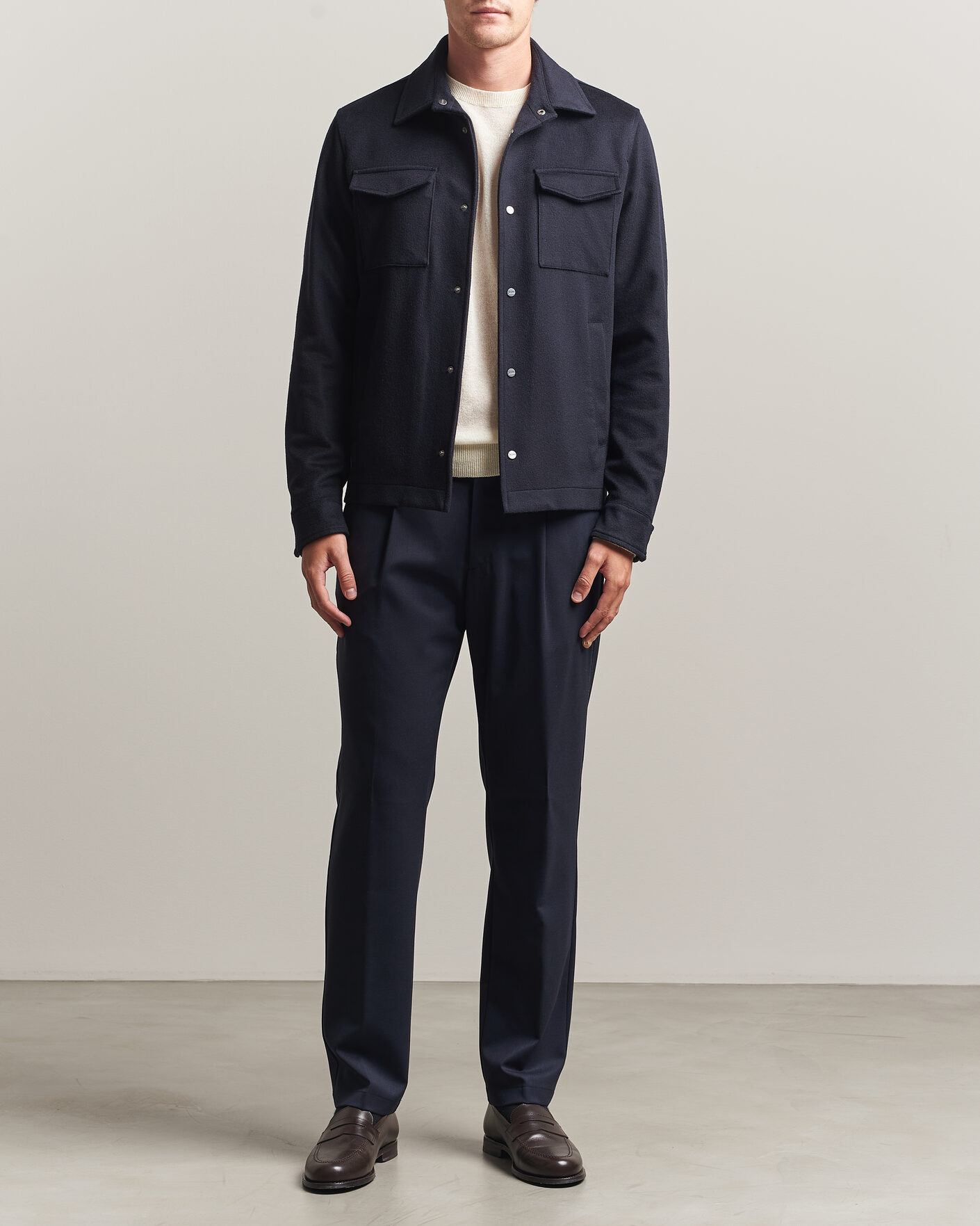 Mies | Takit | Herno | Cashmere Overshirt Navy