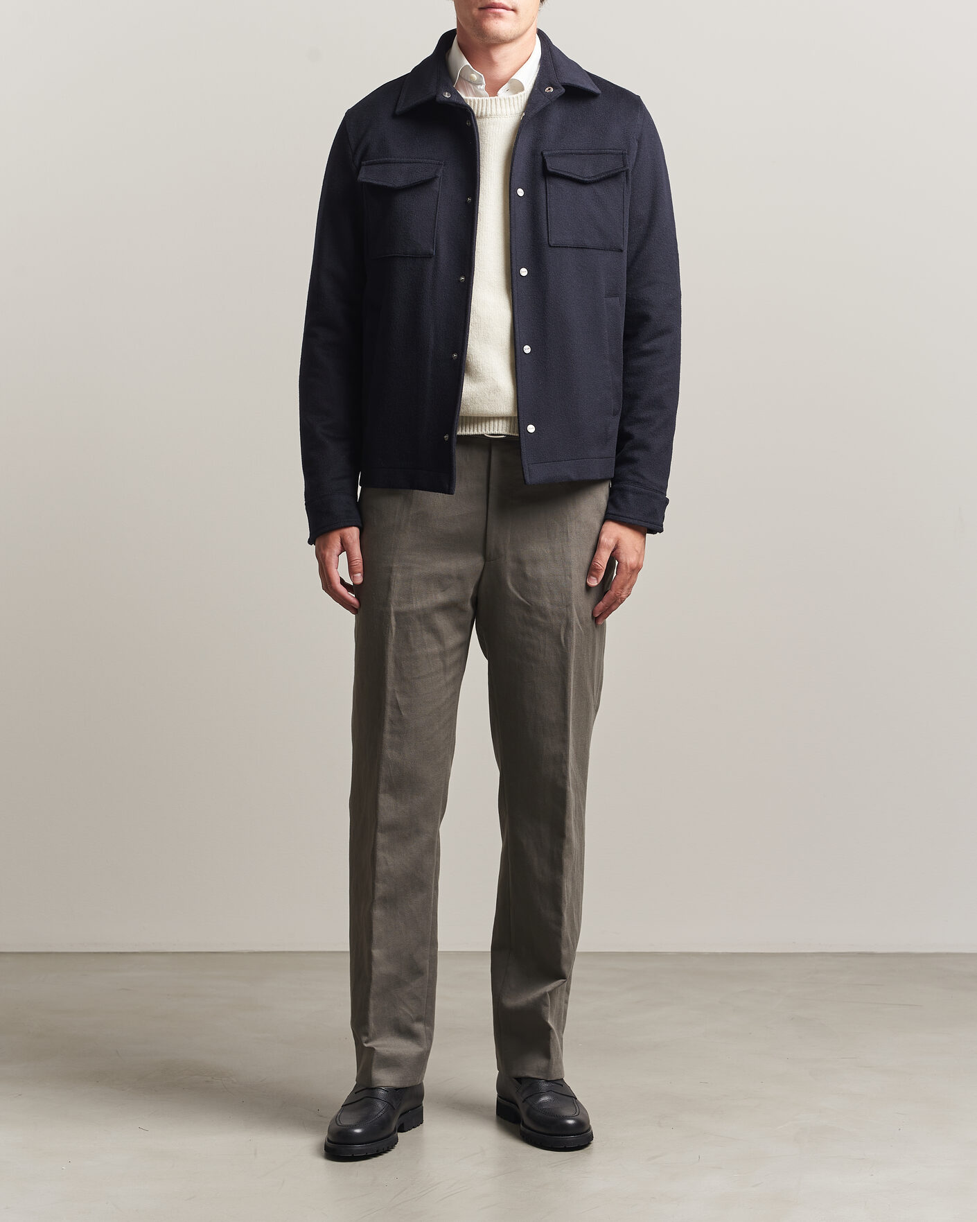 Mies | Takit | Herno | Cashmere Overshirt Navy