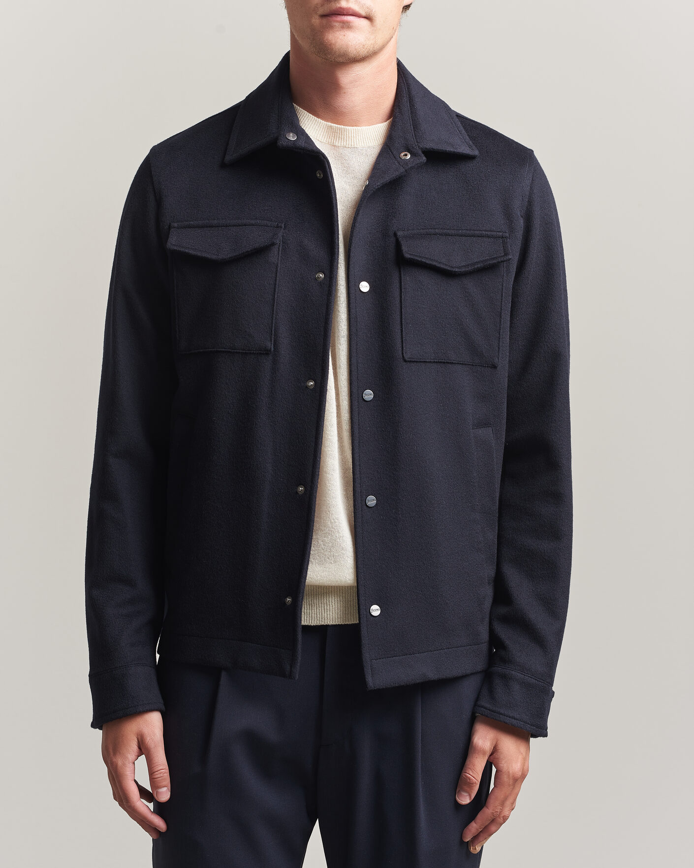 Mies | Takit | Herno | Cashmere Overshirt Navy