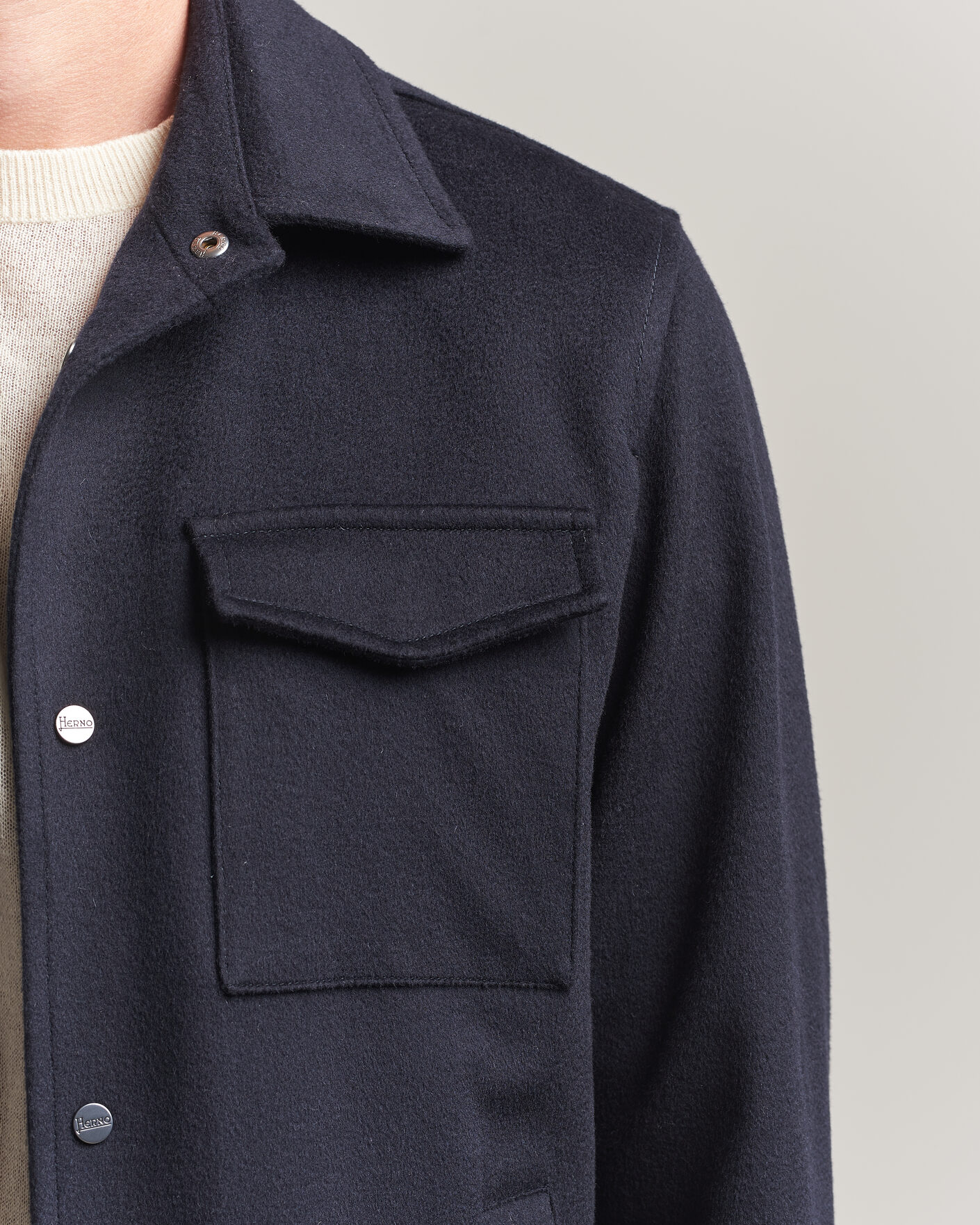 Mies | Takit | Herno | Cashmere Overshirt Navy
