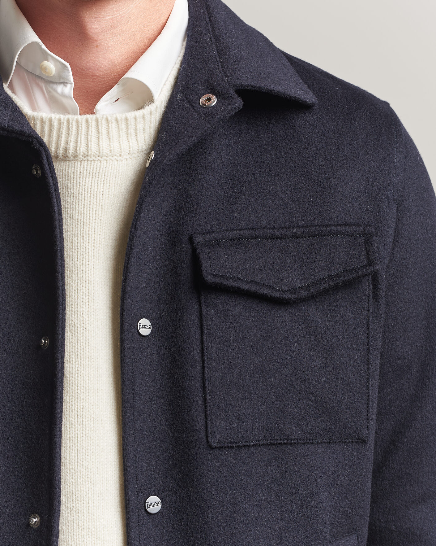 Mies | Takit | Herno | Cashmere Overshirt Navy