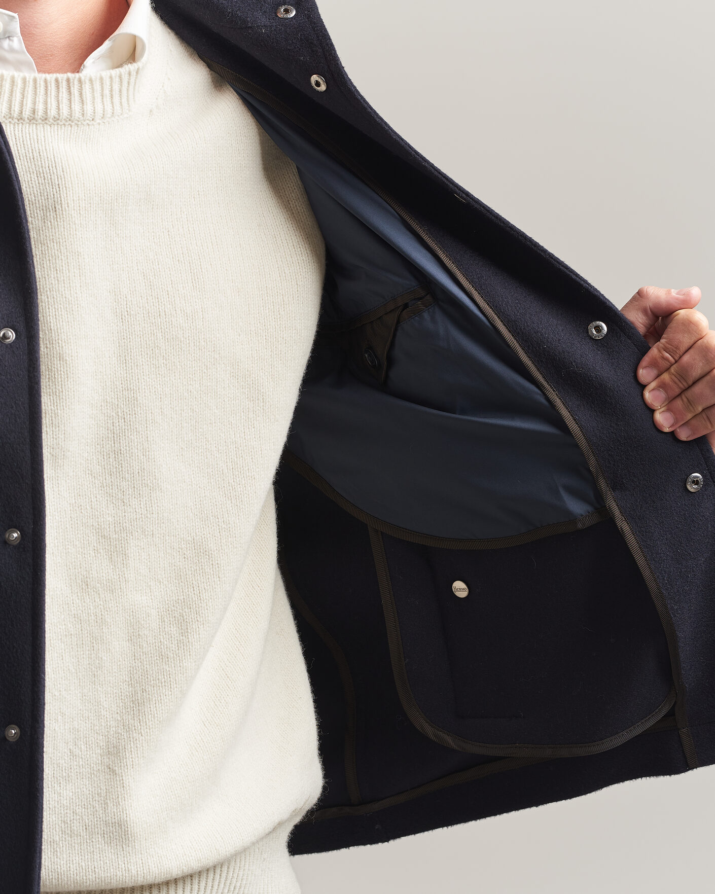 Mies | Takit | Herno | Cashmere Overshirt Navy