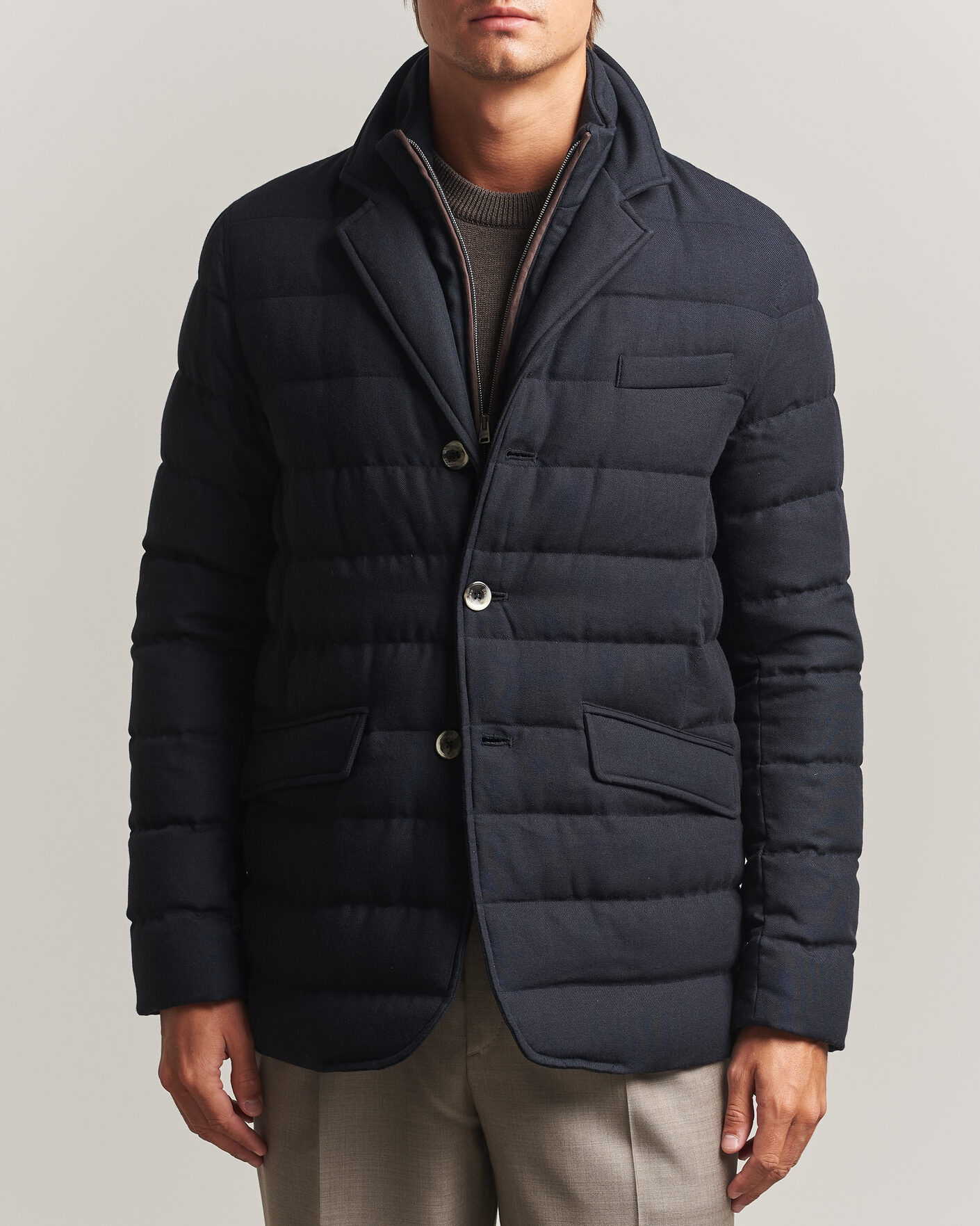 Mies | Takit | Herno | Flannel Down Blazer Navy