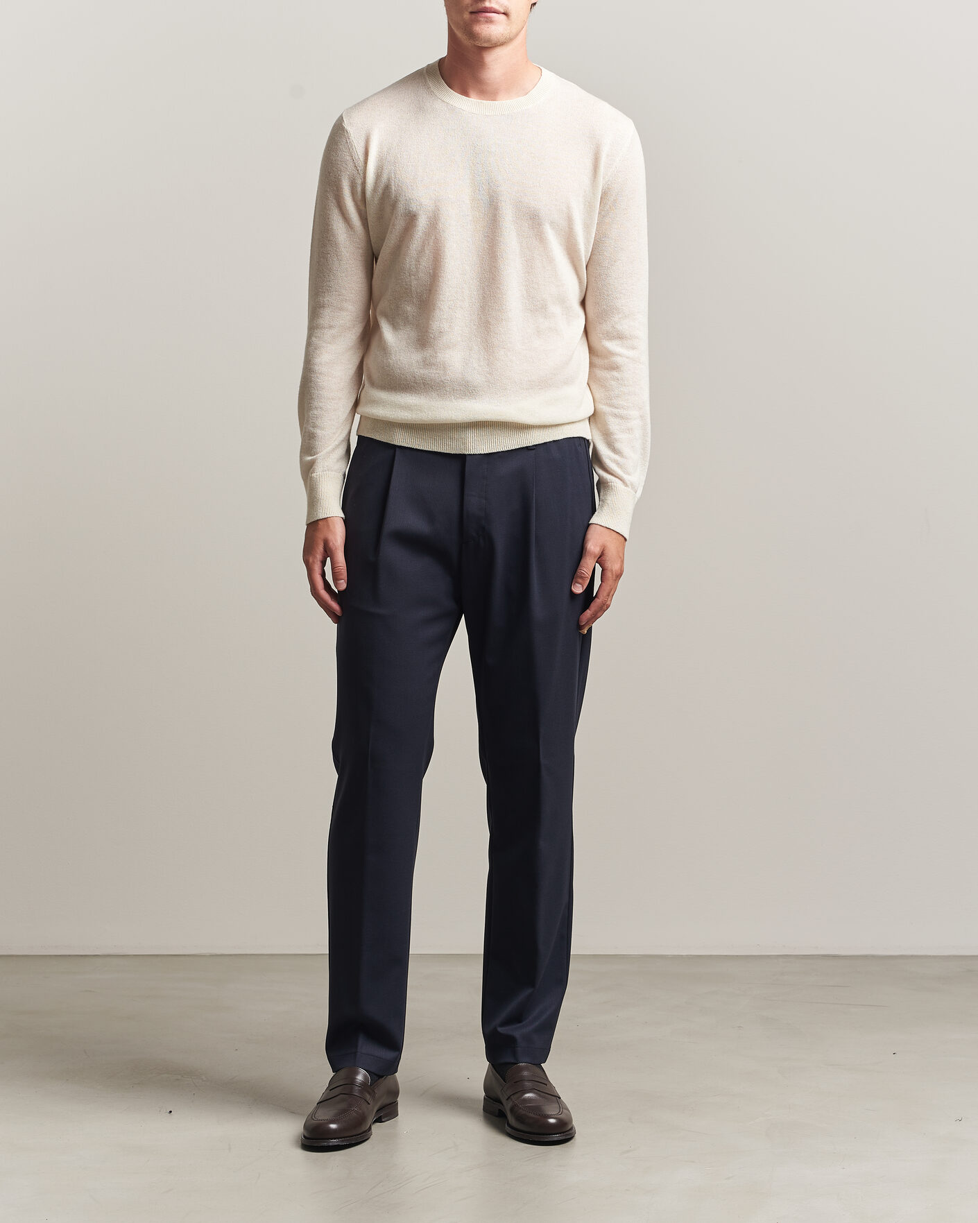Mies | Housut | Herno | Pleated Wool Trousers Navy