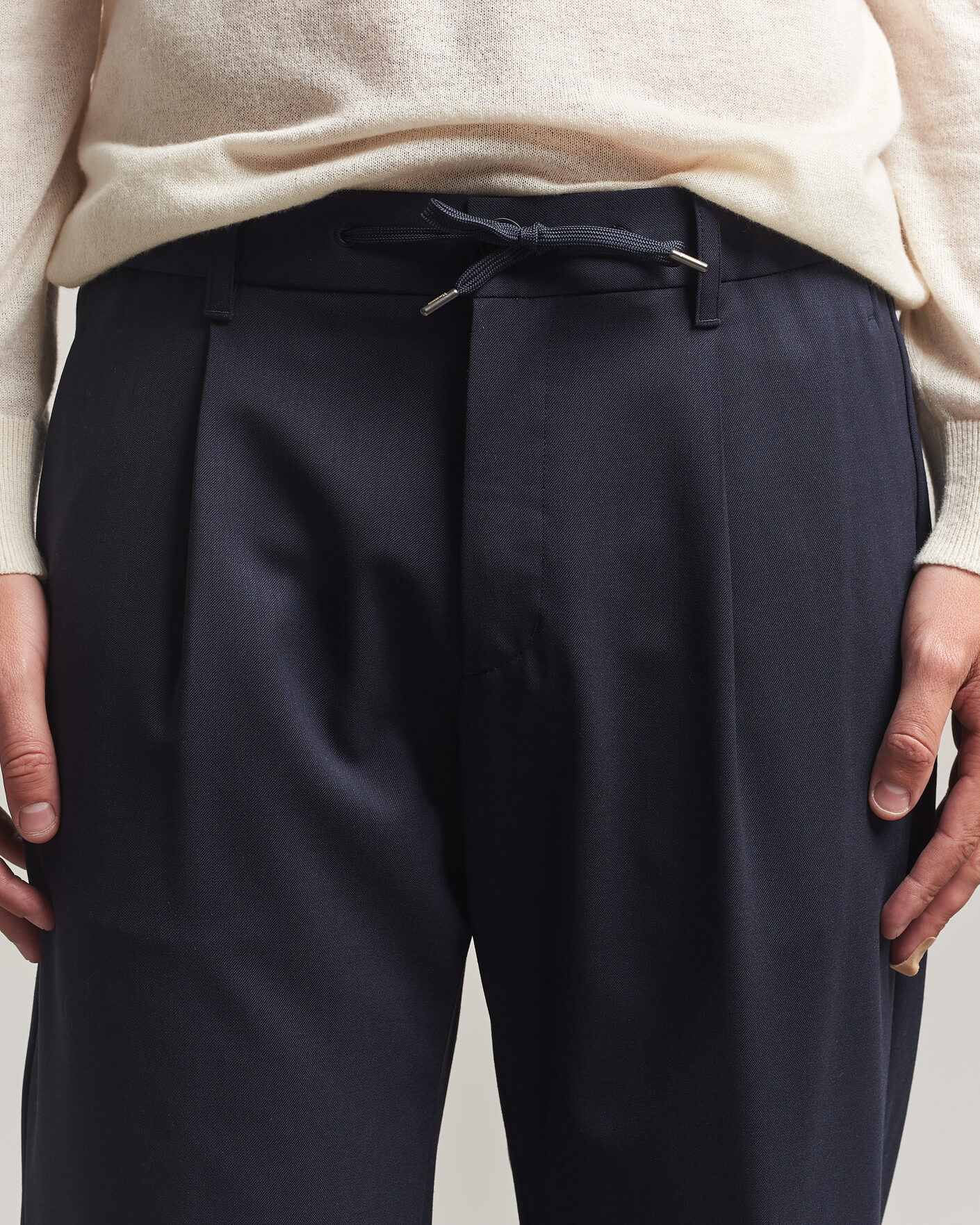 Mies | Housut | Herno | Pleated Wool Trousers Navy