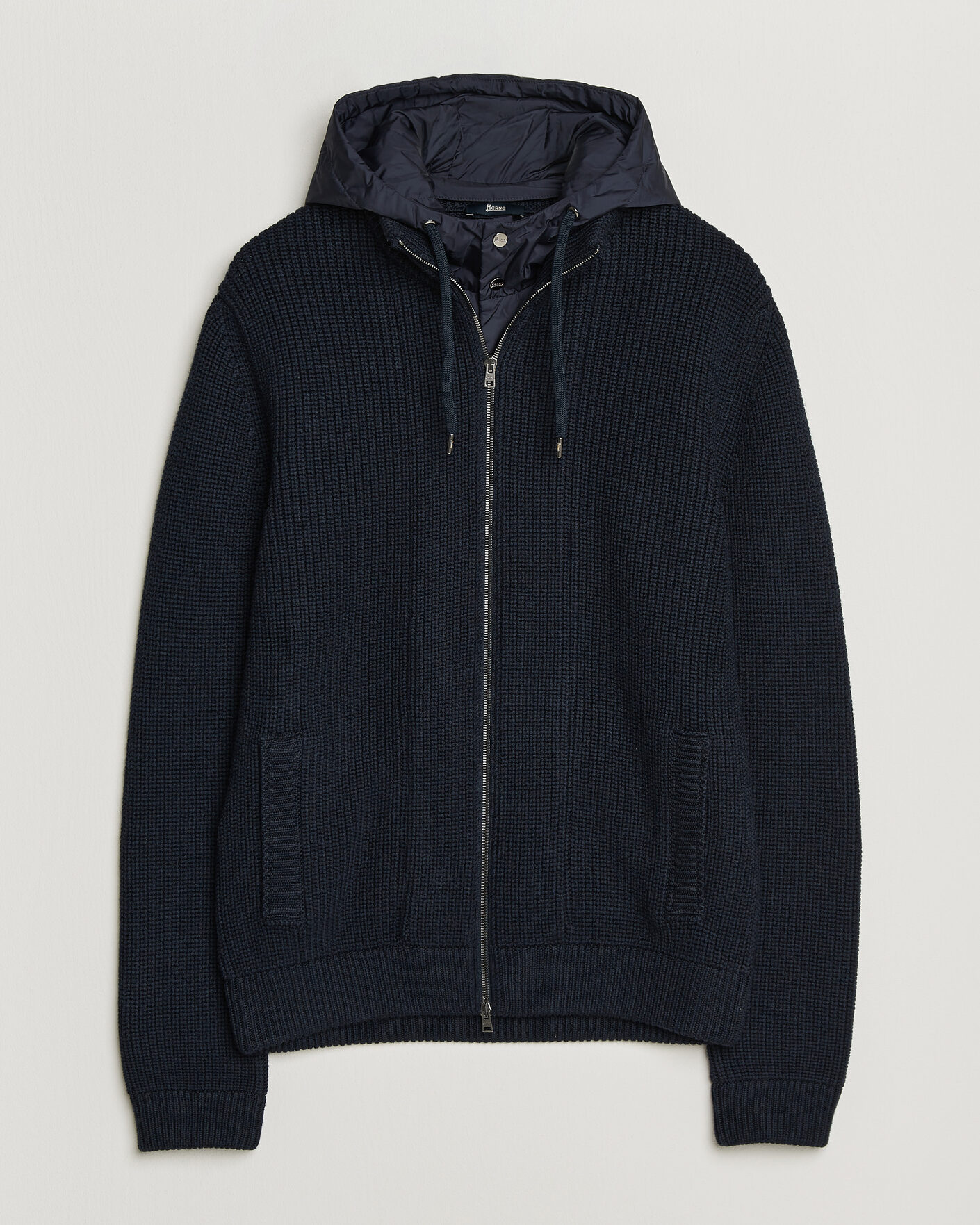 Mies | Puserot | Herno | Full Zip Knit Cardigan Navy