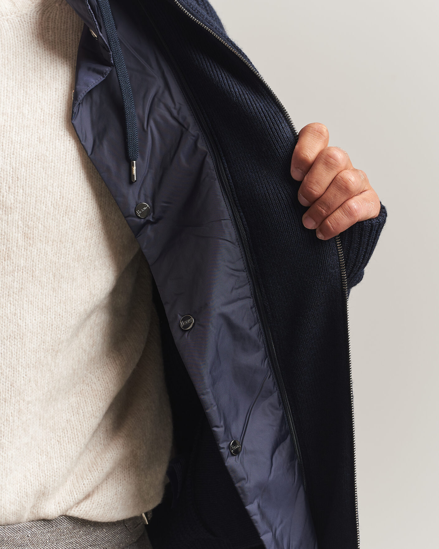 Mies | Puserot | Herno | Full Zip Knit Cardigan Navy