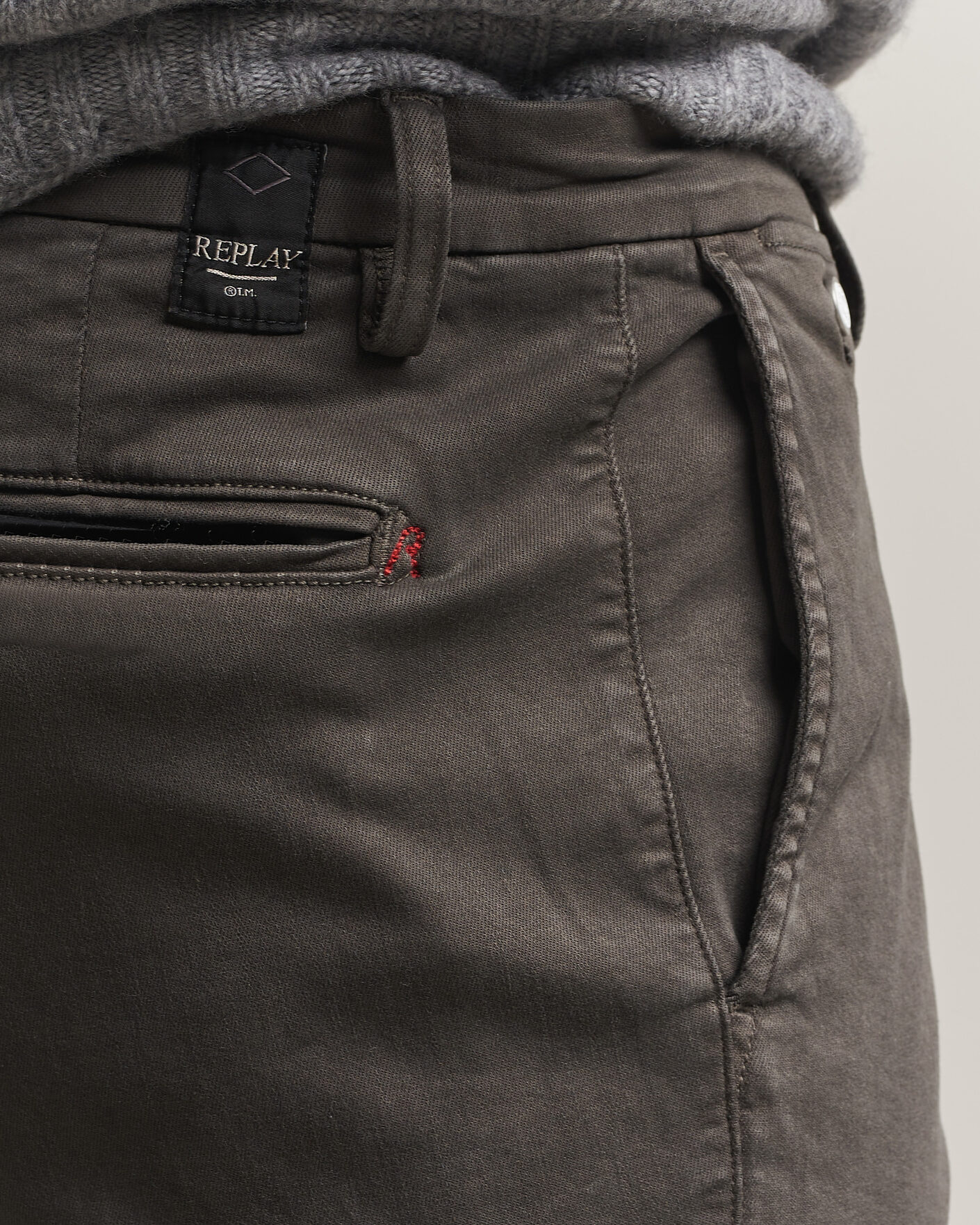 Mies | Housut | Replay | Benni Hyperflex X-Lite Chinos Wood Grey