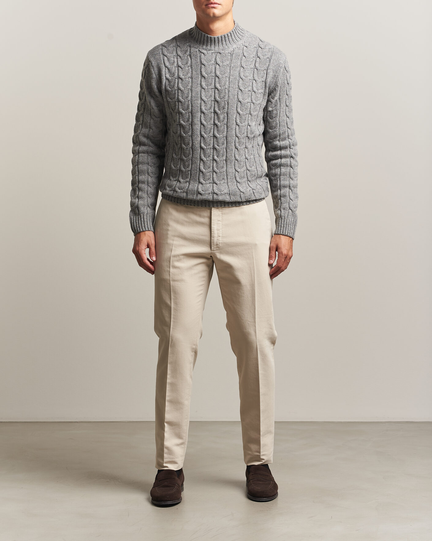 Mies | Housut | Incotex | Slim Fit Soft Cotton Stretch Chinos Off White