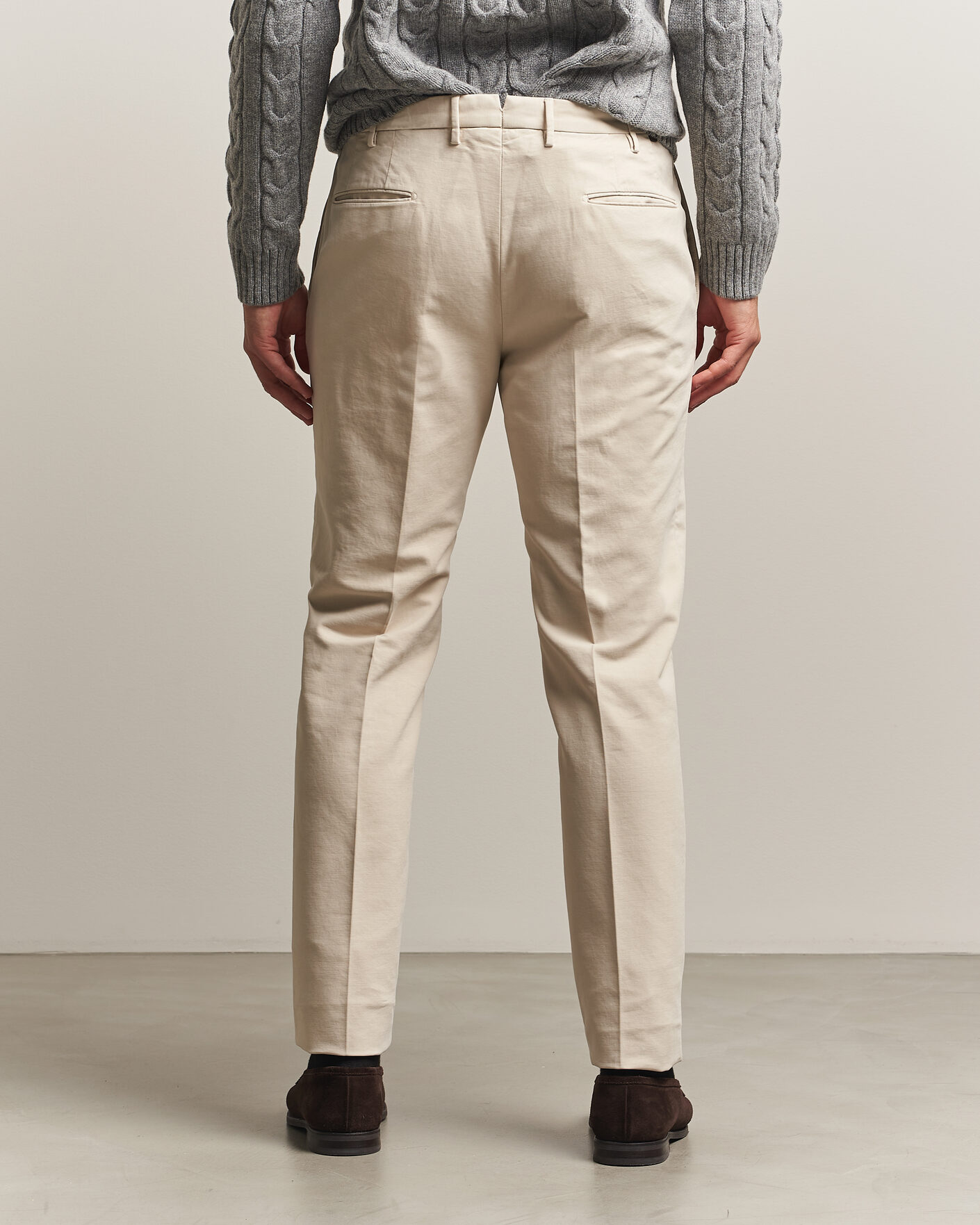 Mies | Housut | Incotex | Slim Fit Soft Cotton Stretch Chinos Off White
