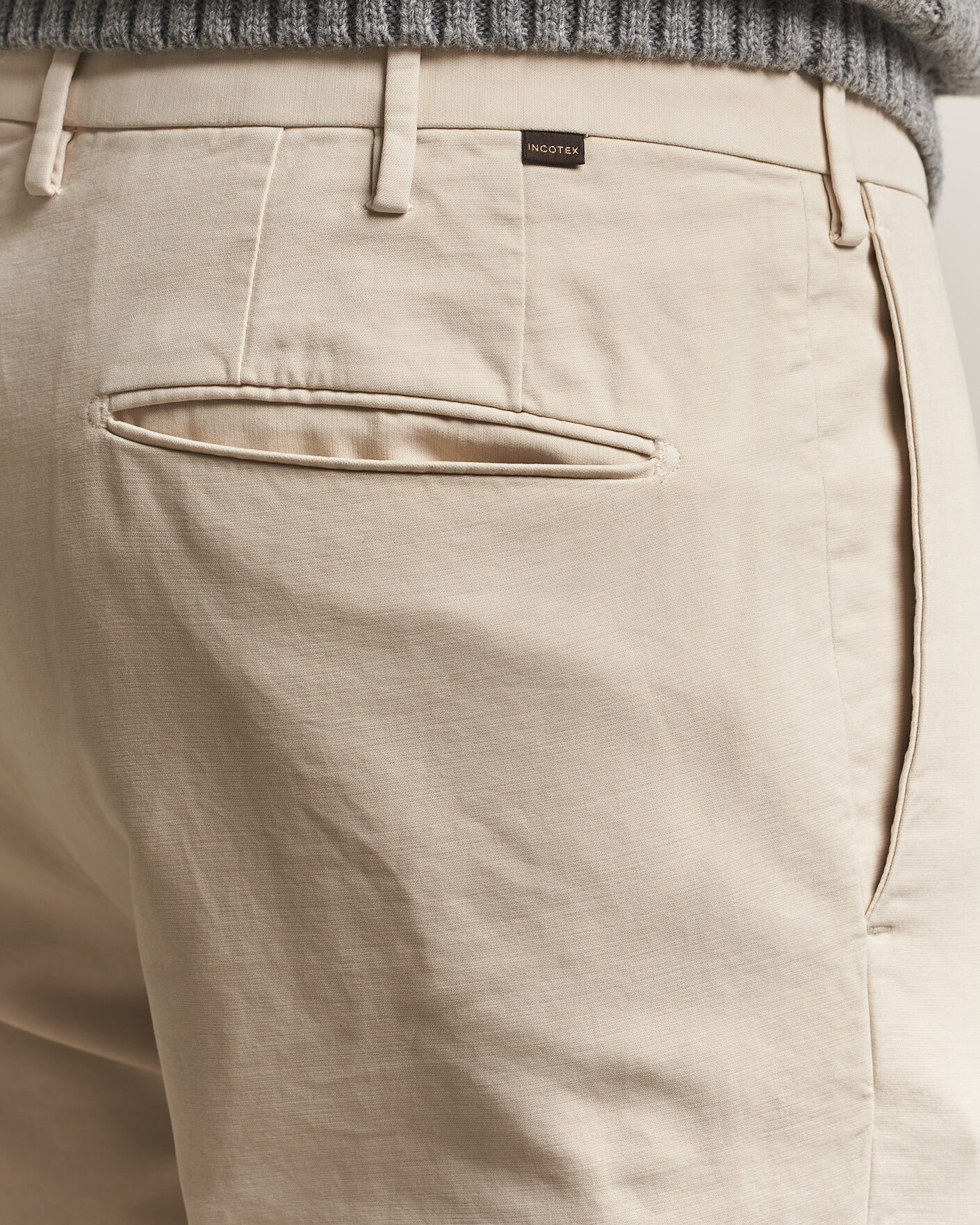 Mies | Housut | Incotex | Slim Fit Soft Cotton Stretch Chinos Off White
