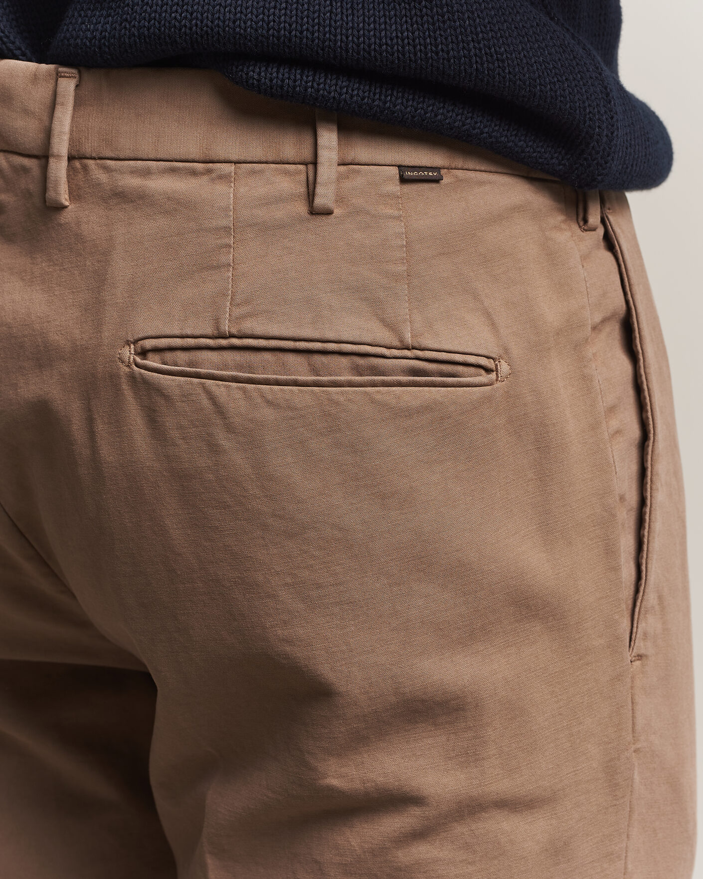 Mies | Housut | Incotex | Slim Fit Soft Cotton Stretch Chinos Taupe