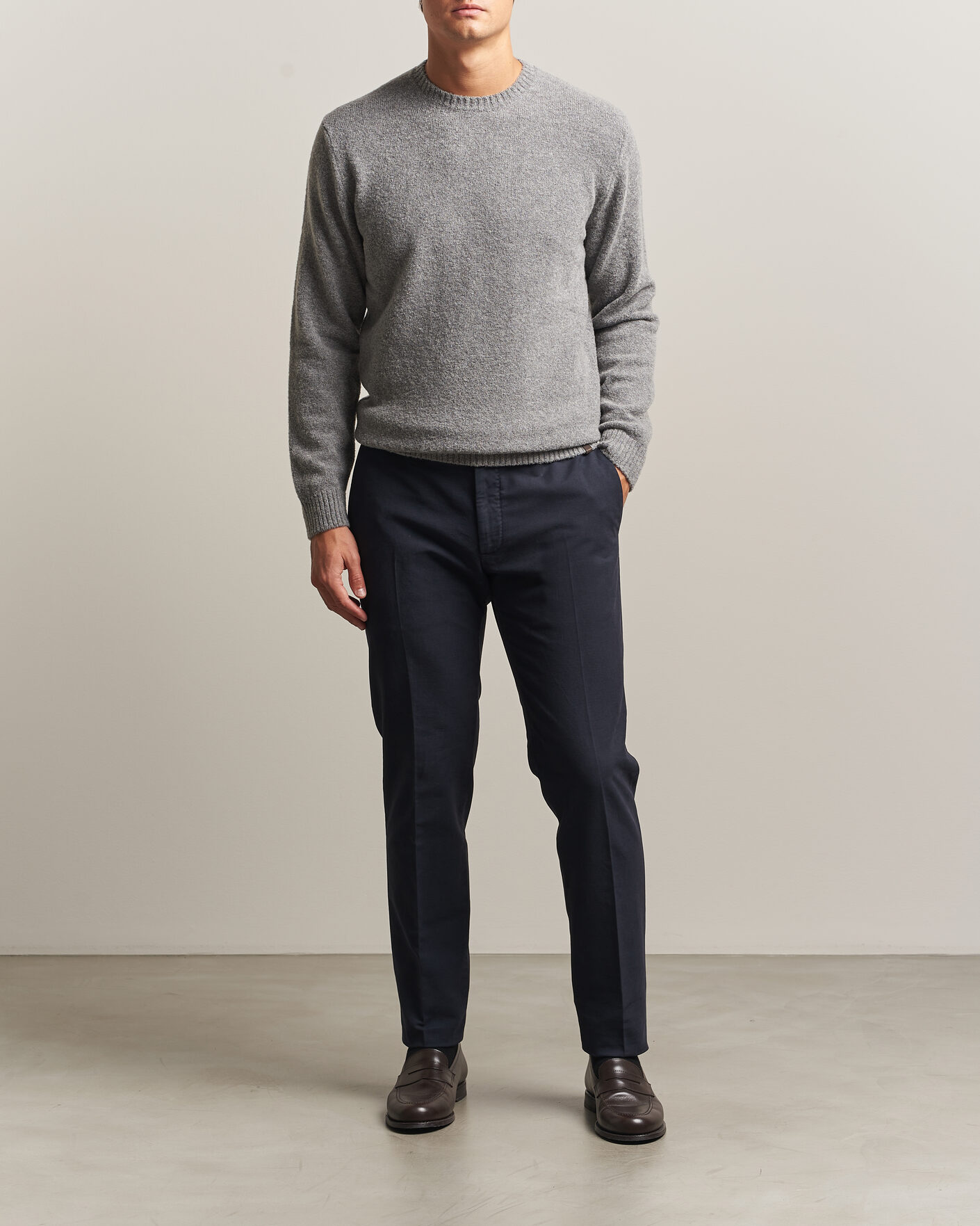 Mies | Housut | Incotex | Slim Fit Soft Cotton Stretch Chinos Navy