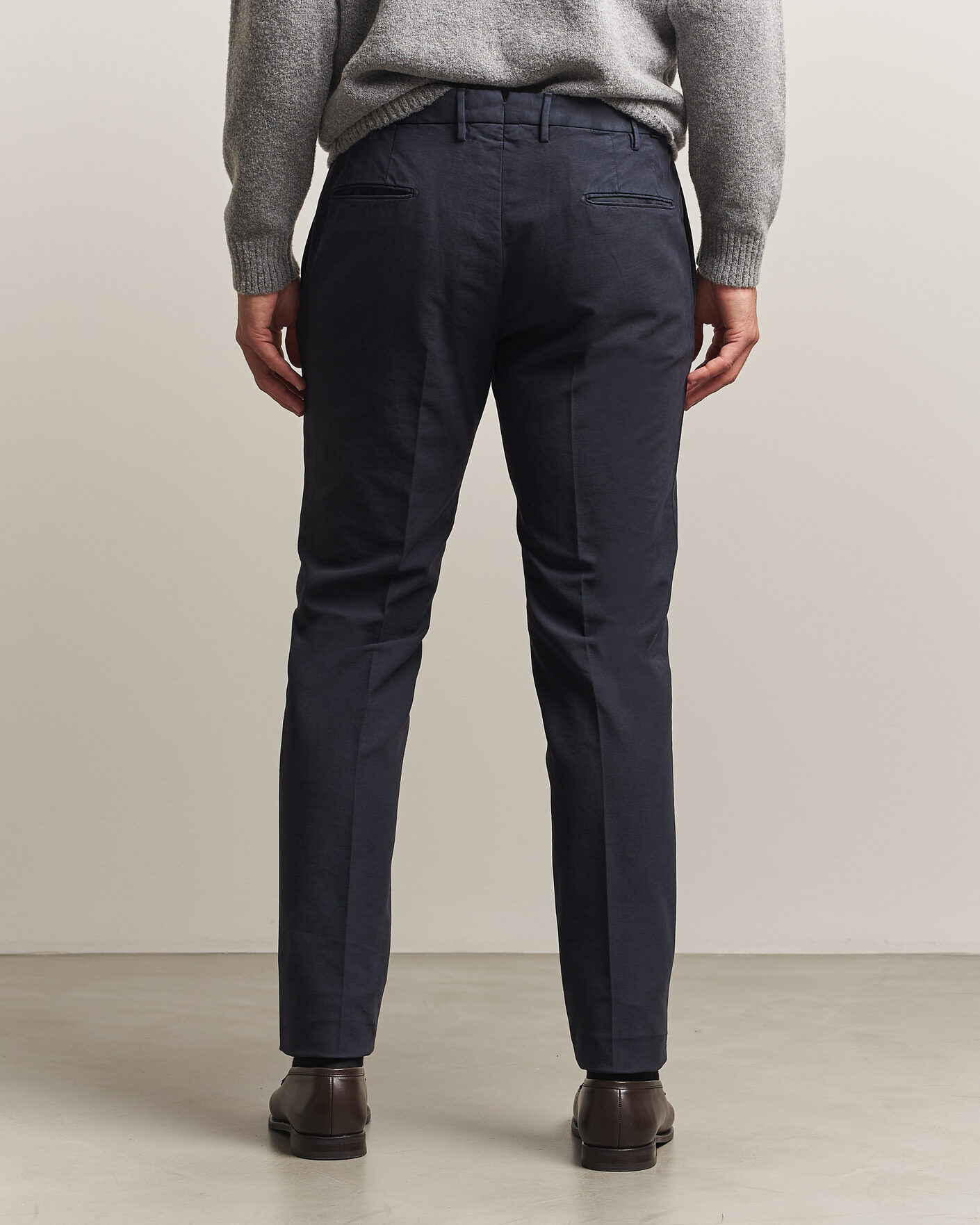 Mies | Housut | Incotex | Slim Fit Soft Cotton Stretch Chinos Navy