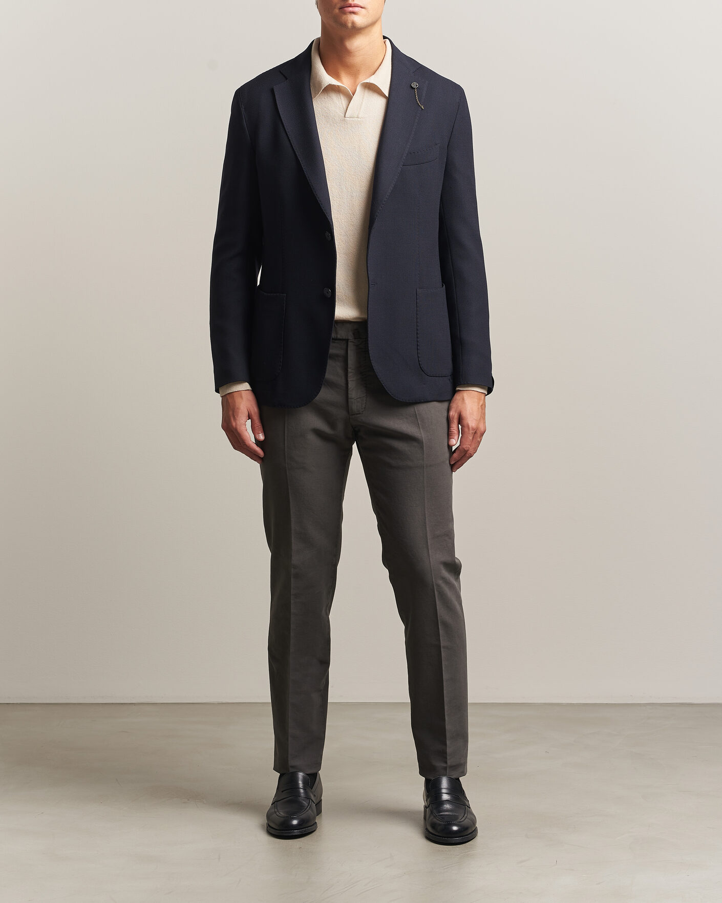 Mies | Housut | Incotex | Slim Fit Soft Cotton Stretch Chinos Dark Grey