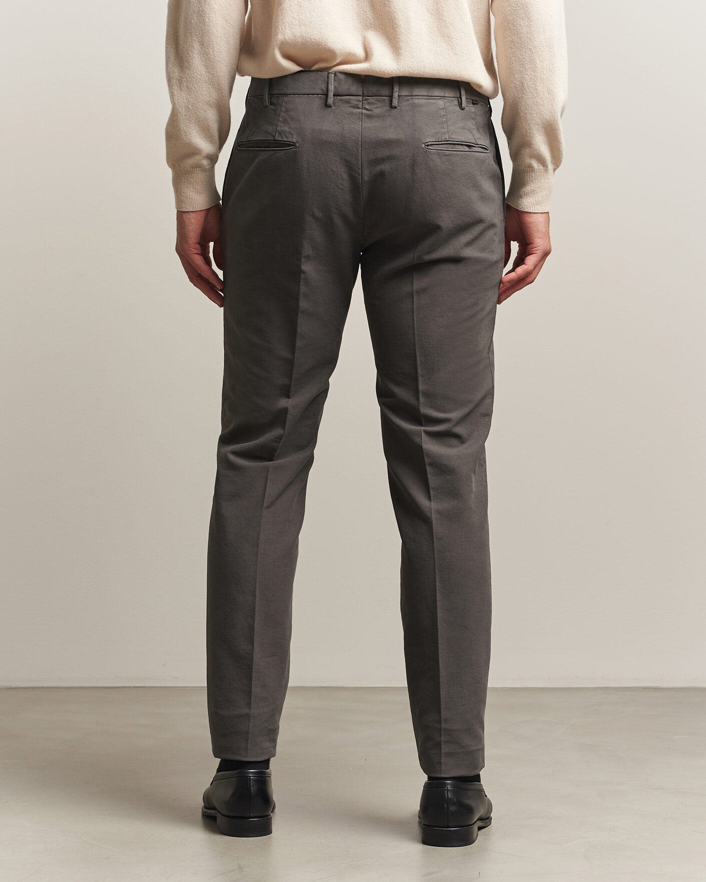 Mies | Housut | Incotex | Slim Fit Soft Cotton Stretch Chinos Dark Grey