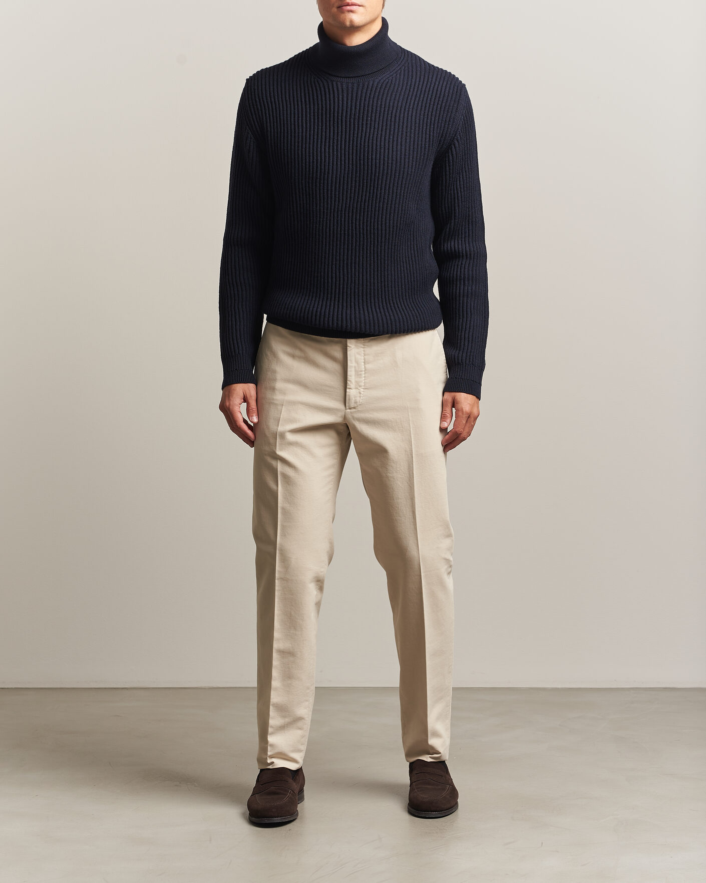 Mies | Housut | Incotex | Regular Fit Soft Cotton Stretch Chinos Off White