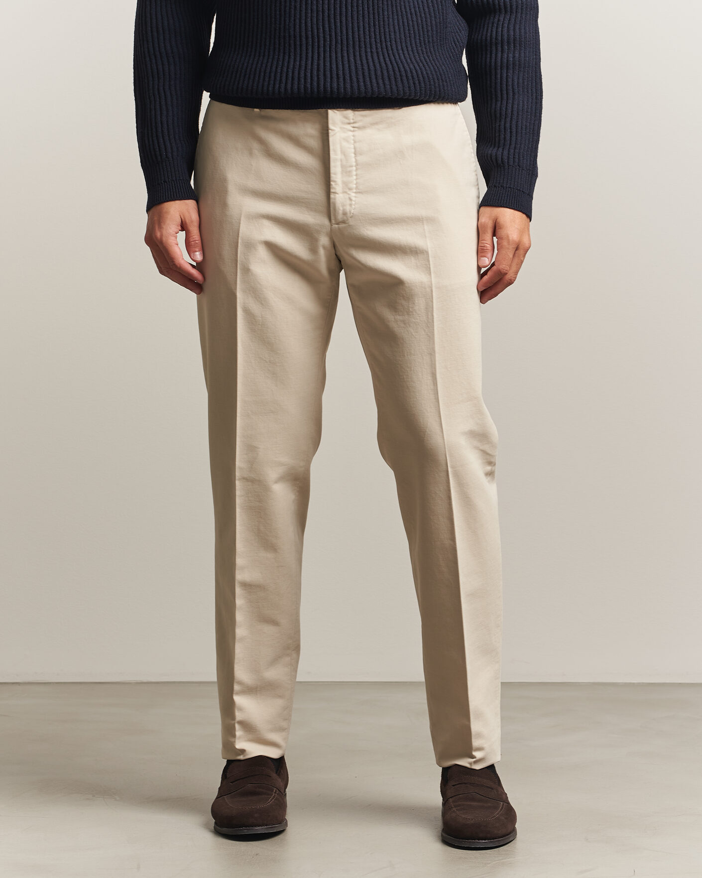 Mies | Housut | Incotex | Regular Fit Soft Cotton Stretch Chinos Off White