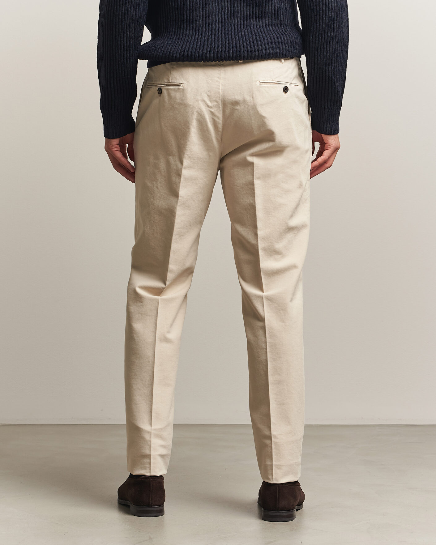 Mies | Housut | Incotex | Regular Fit Soft Cotton Stretch Chinos Off White