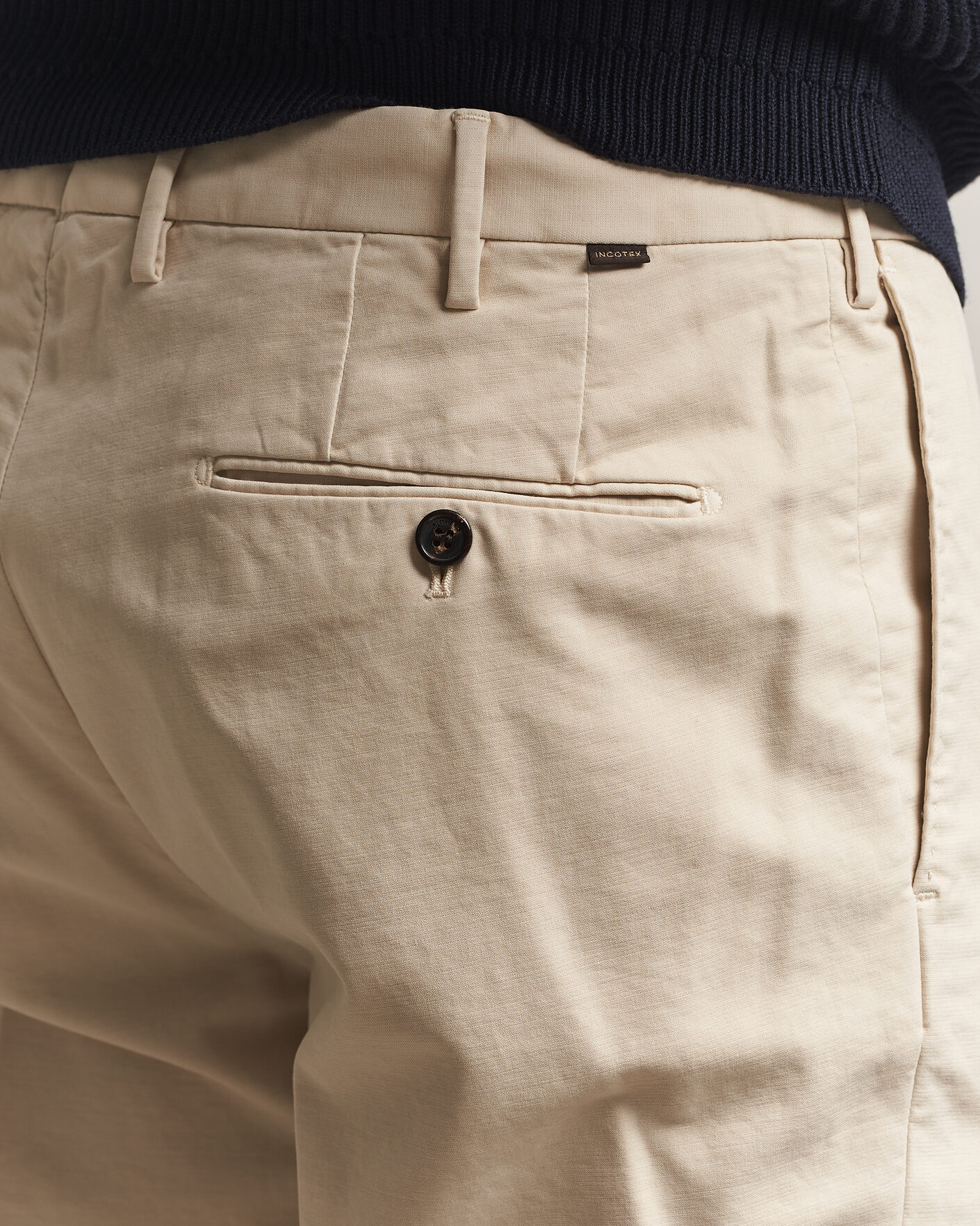 Mies | Housut | Incotex | Regular Fit Soft Cotton Stretch Chinos Off White