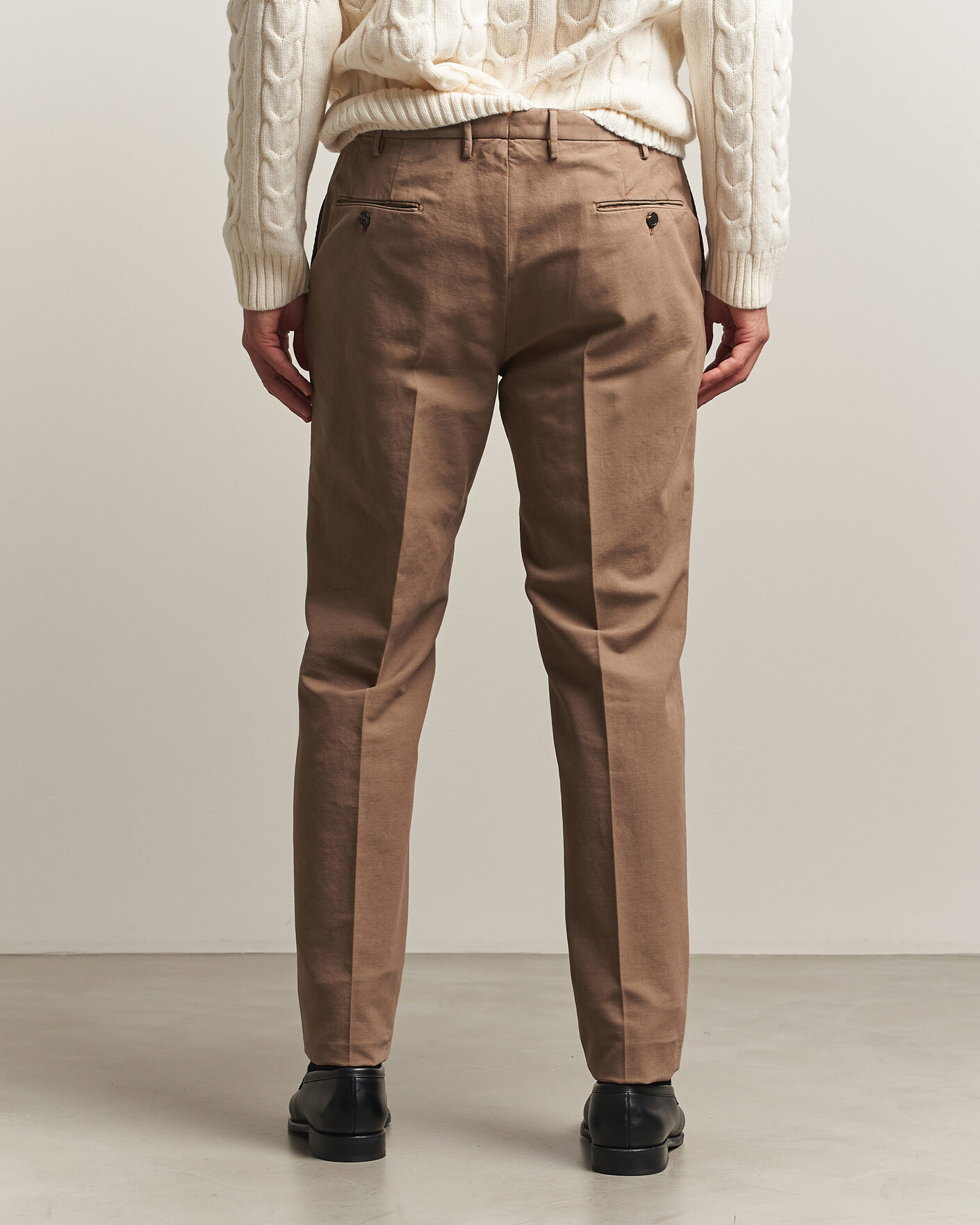 Mies | Housut | Incotex | Regular Fit Soft Cotton Stretch Chinos Taupe