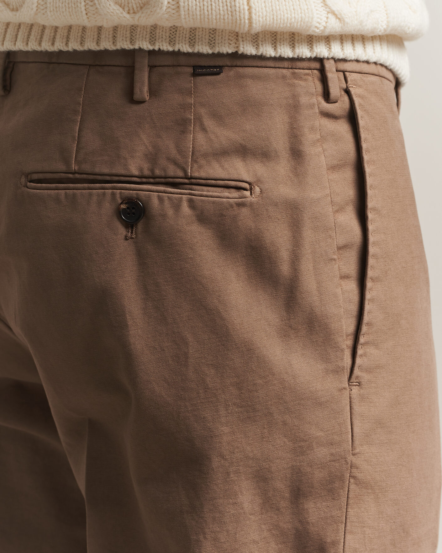Mies | Housut | Incotex | Regular Fit Soft Cotton Stretch Chinos Taupe