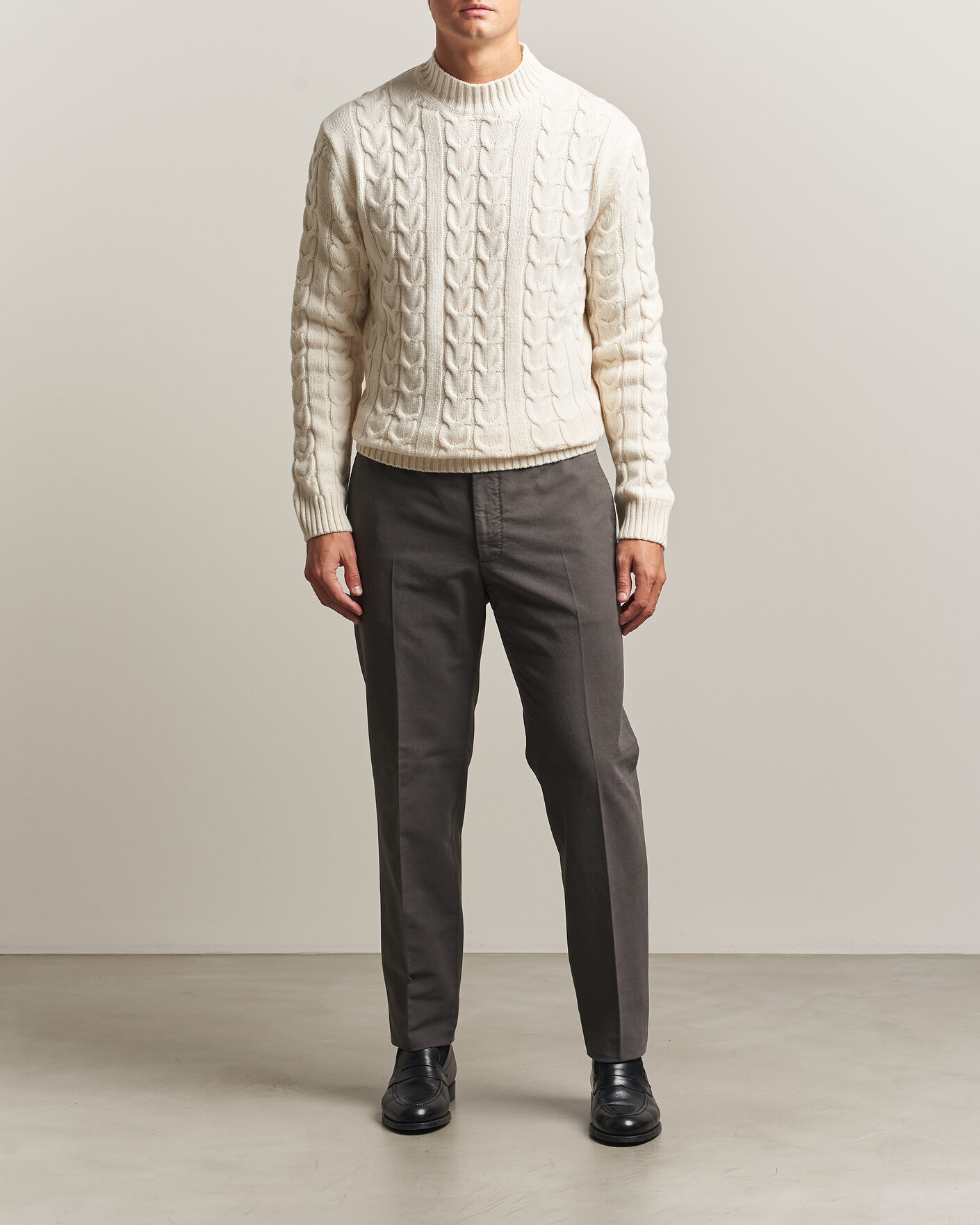 Mies | Housut | Incotex | Regular Fit Soft Cotton Stretch Chinos Dark Grey