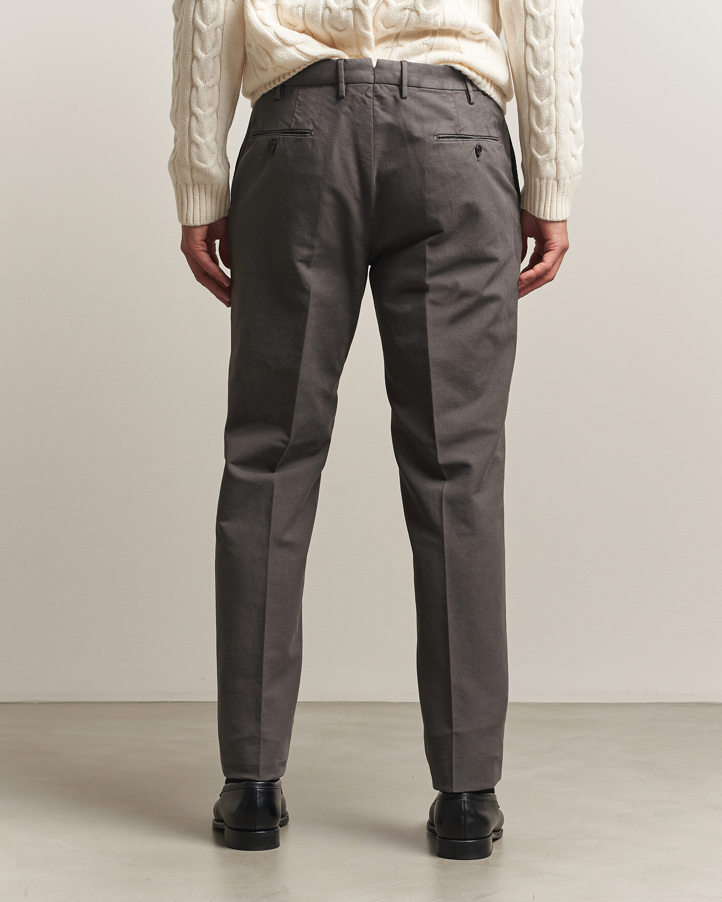Mies | Housut | Incotex | Regular Fit Soft Cotton Stretch Chinos Dark Grey