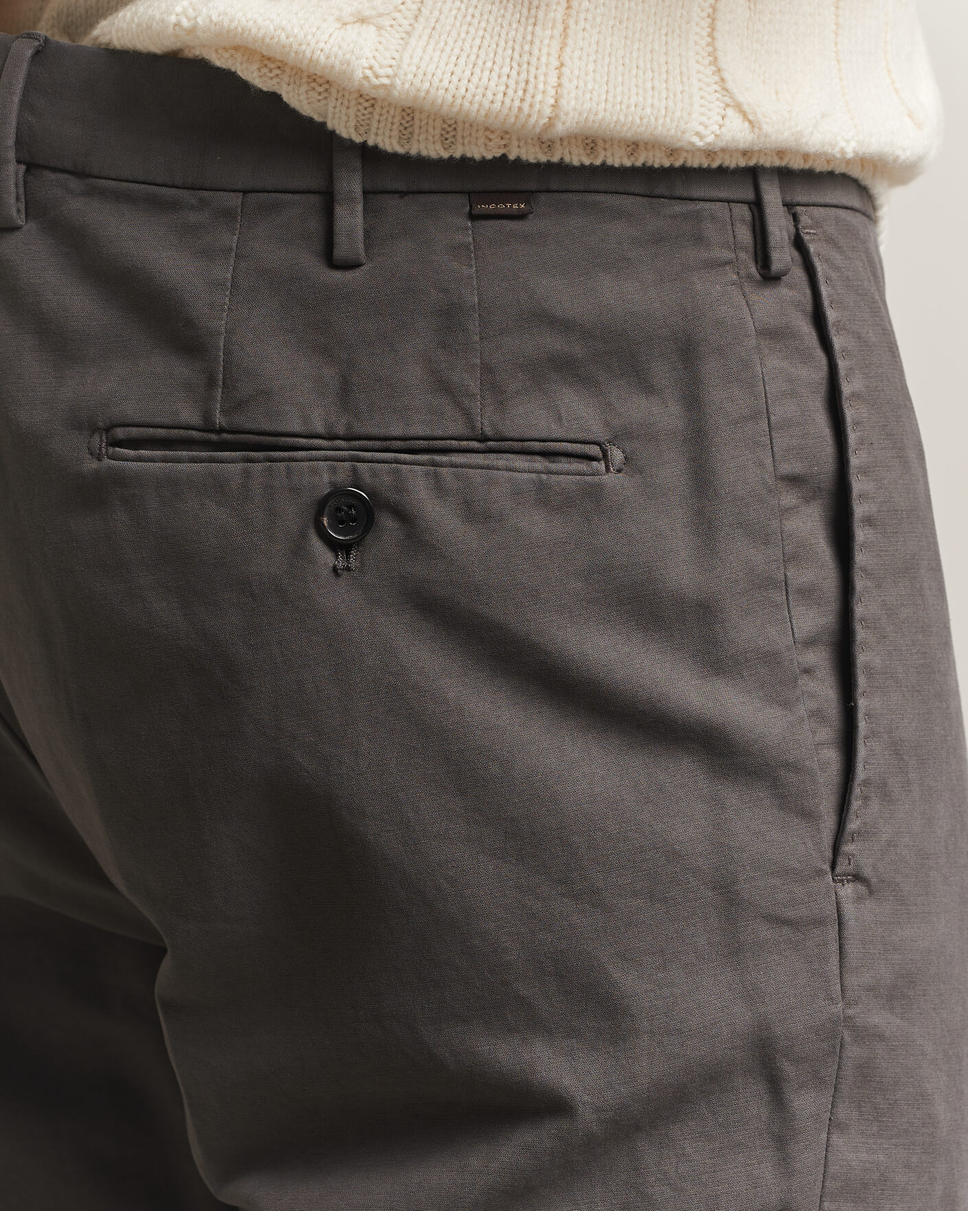 Mies | Housut | Incotex | Regular Fit Soft Cotton Stretch Chinos Dark Grey