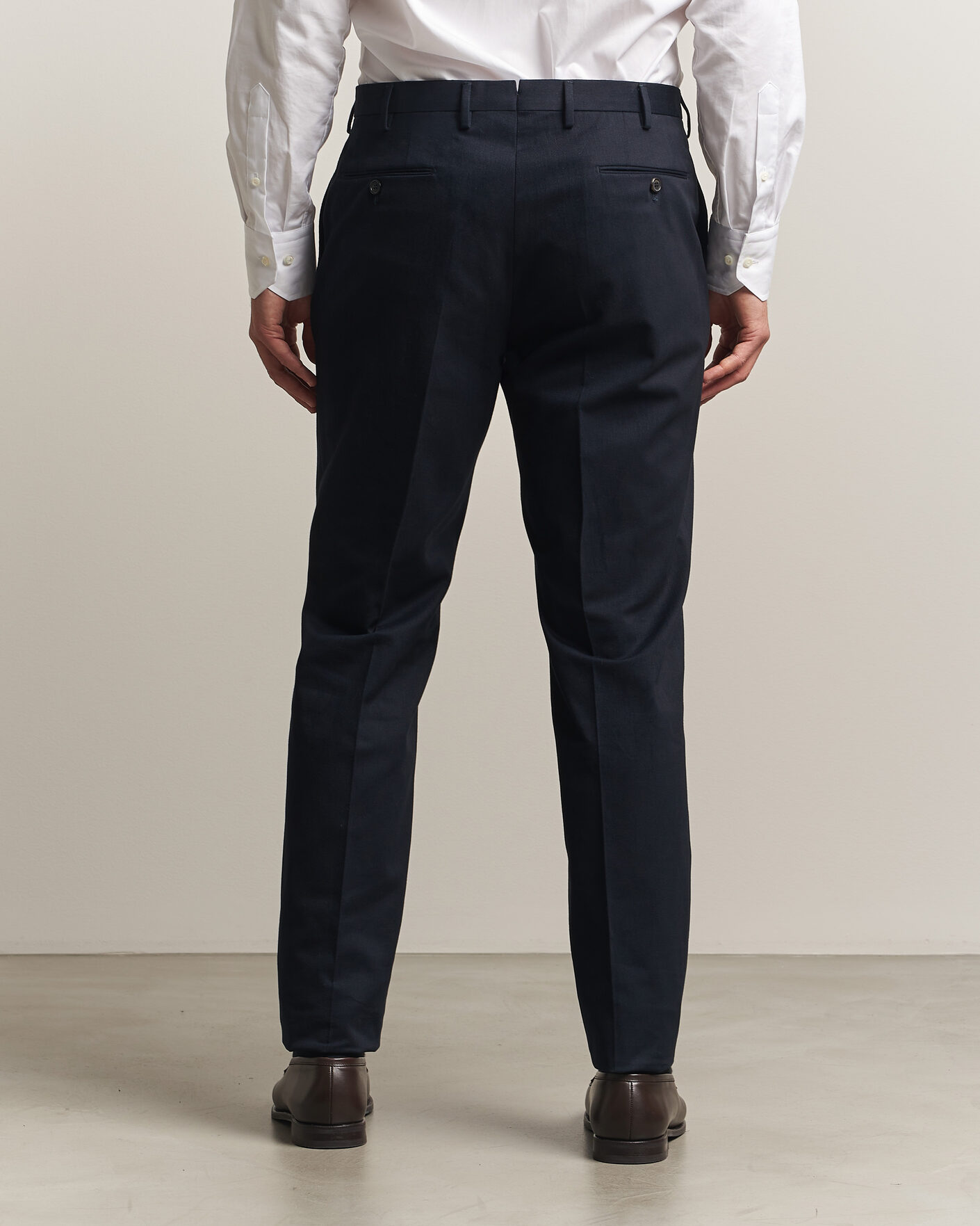Mies | Housut | Incotex | Regular Fit Cotton/Cashmere Trousers Navy