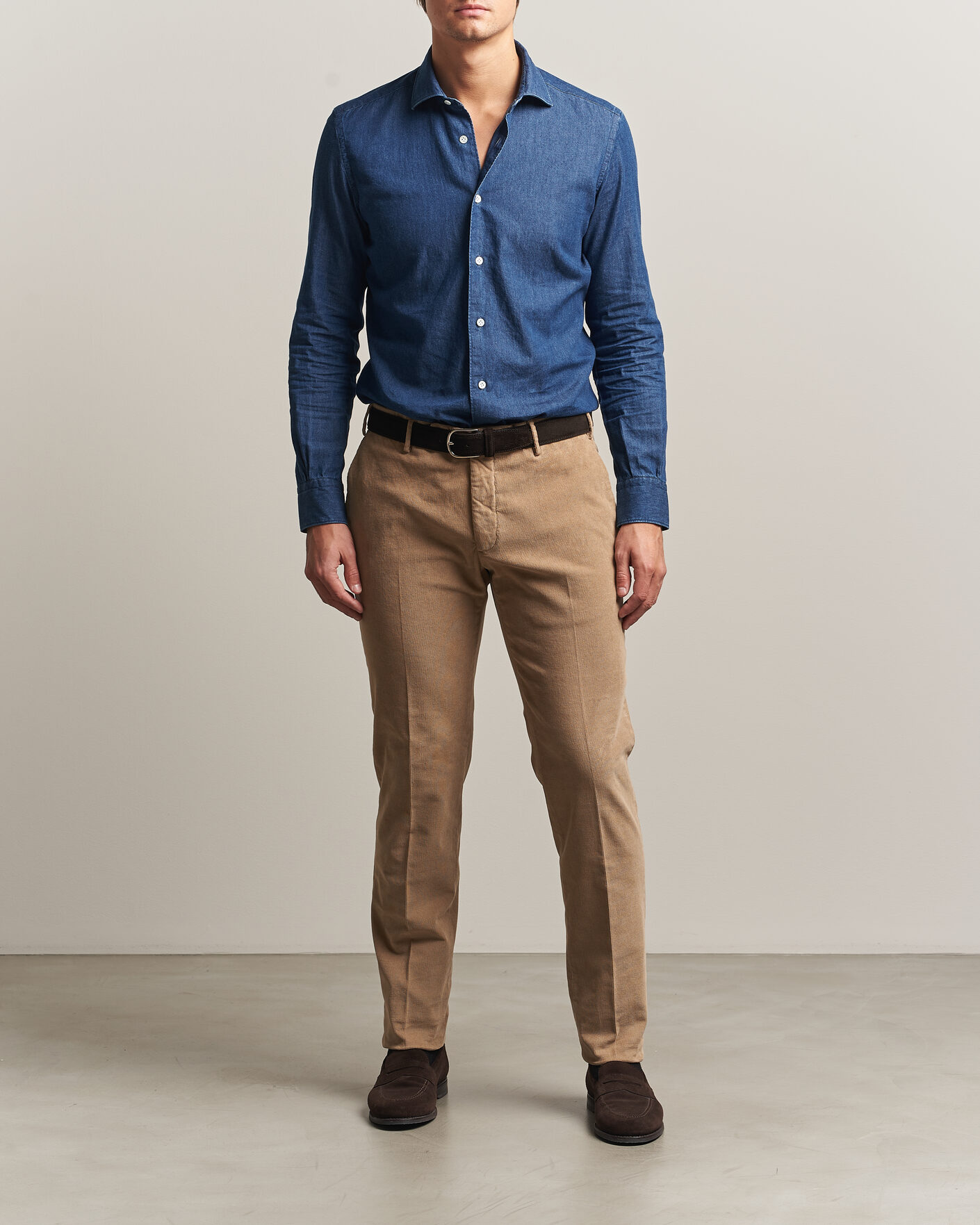 Mies | Housut | Incotex | Slim Fit Baby Corduroy Trousers Beige