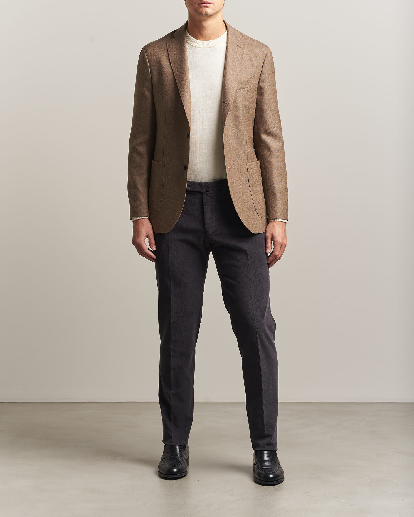 Mies | Housut | Incotex | Slim Fit Baby Corduroy Trousers Dark Grey