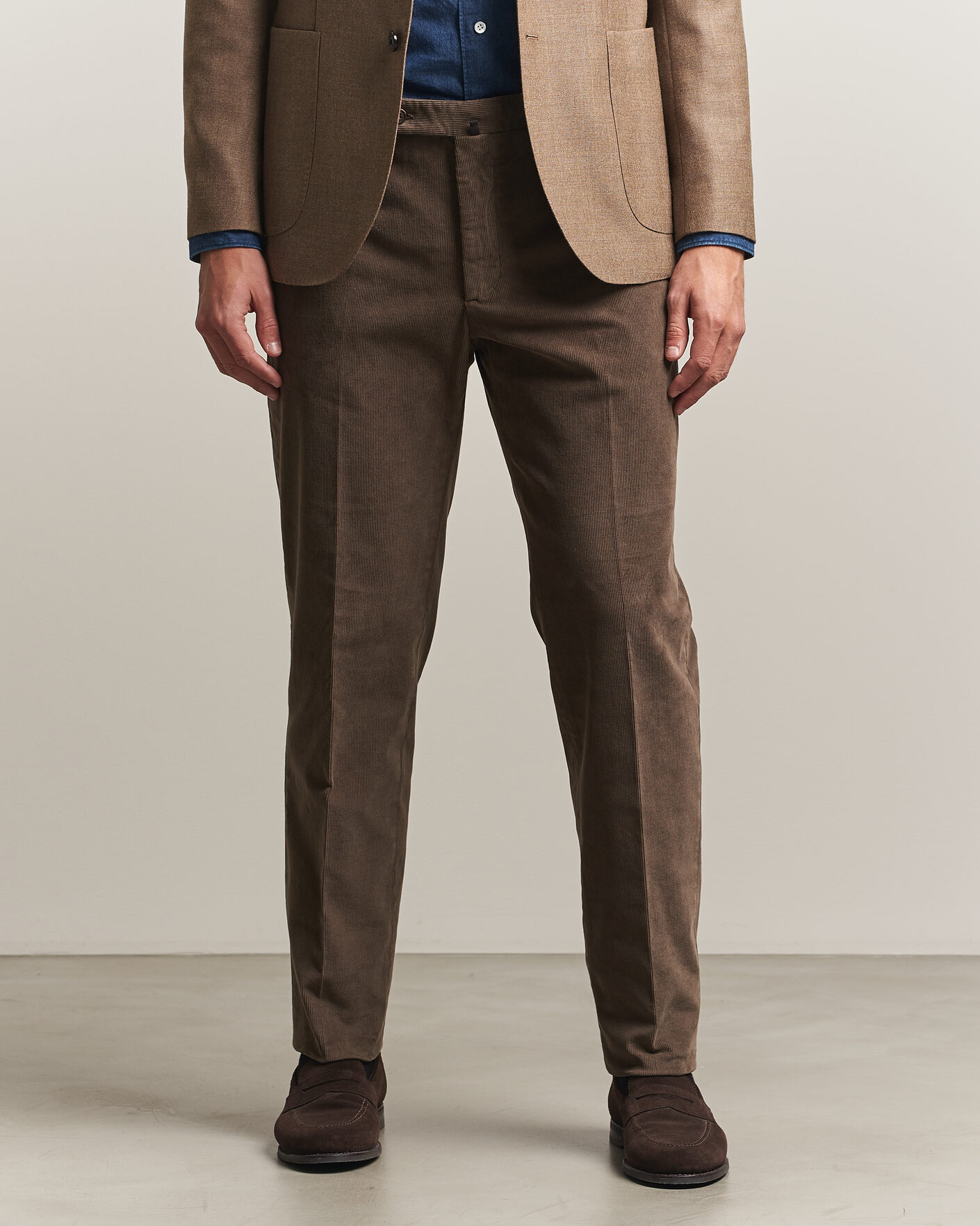Mies | Housut | Incotex | Regular Fit Baby Corduroy Trousers Taupe