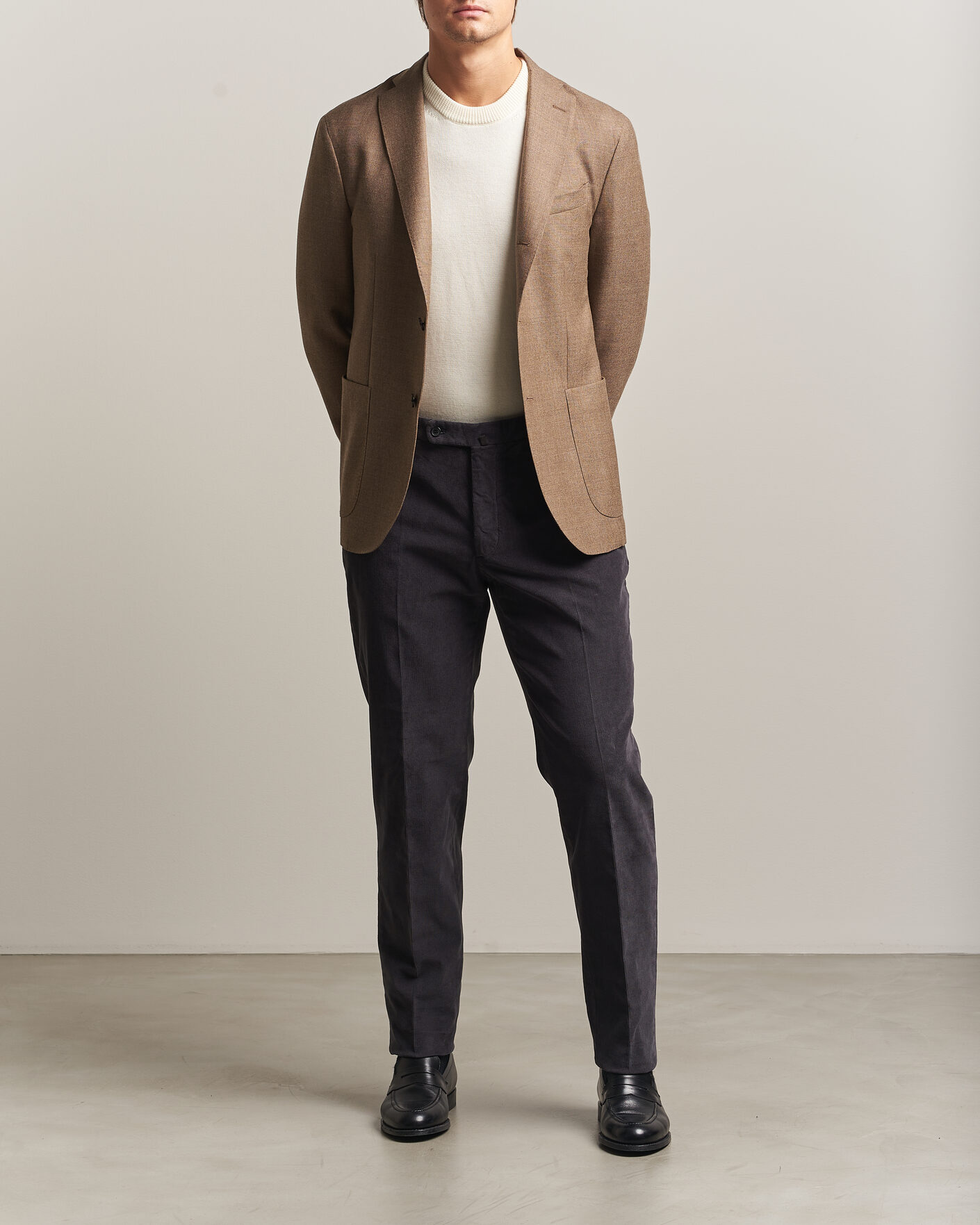 Mies | Housut | Incotex | Regular Fit Baby Corduroy Trousers Dark Grey