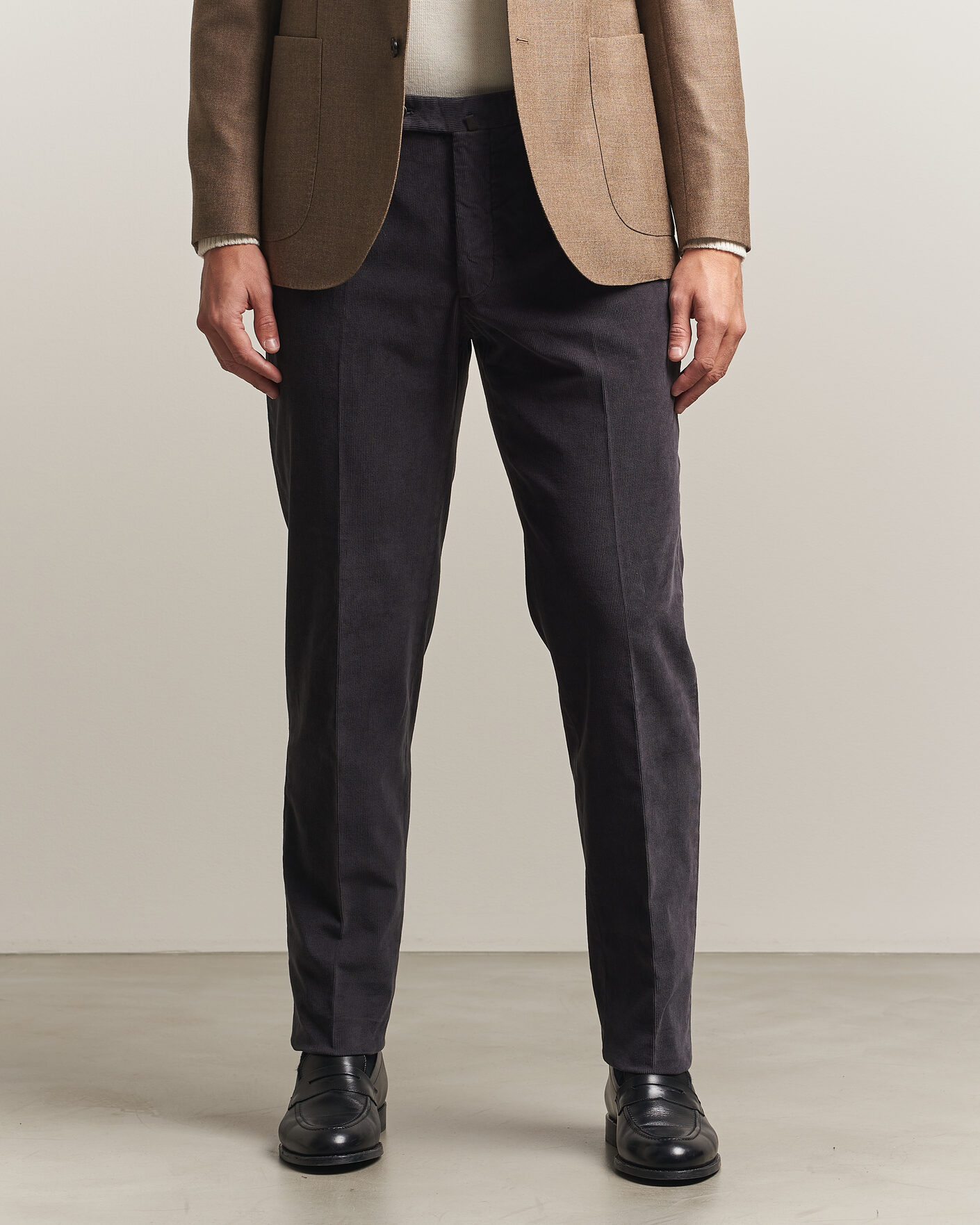Mies | Housut | Incotex | Regular Fit Baby Corduroy Trousers Dark Grey