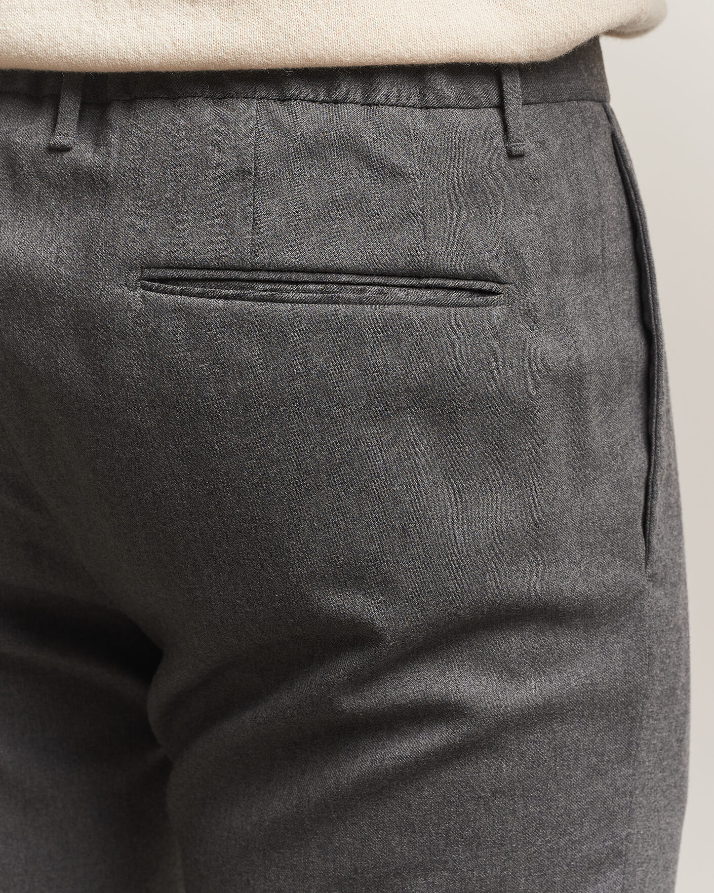 Mies | Housut | Incotex | Slim Fit Washable Flannel Trousers Grey Melange