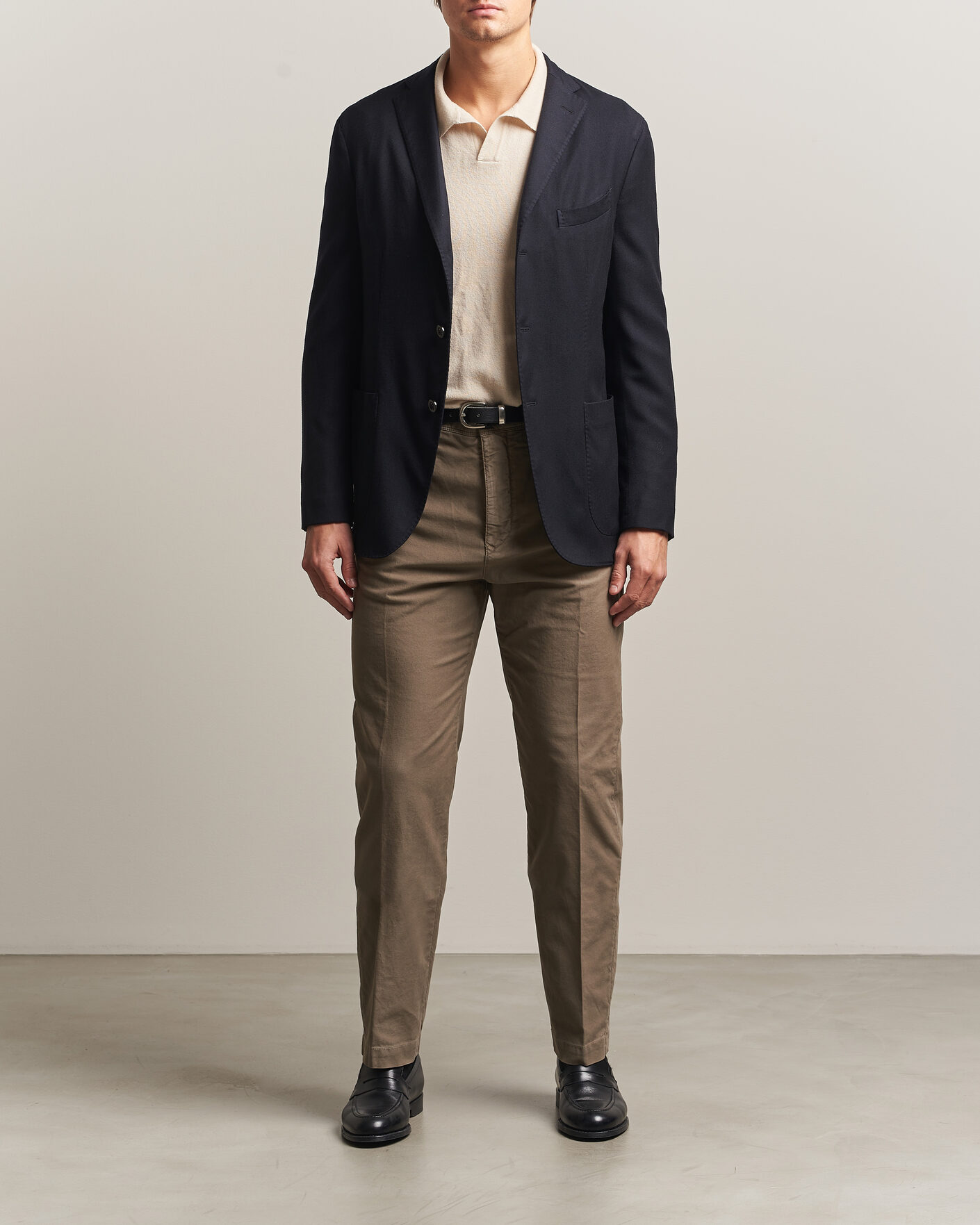 Mies | Housut | Incotex | Regular Fit Garment Dyed Slacks Taupe