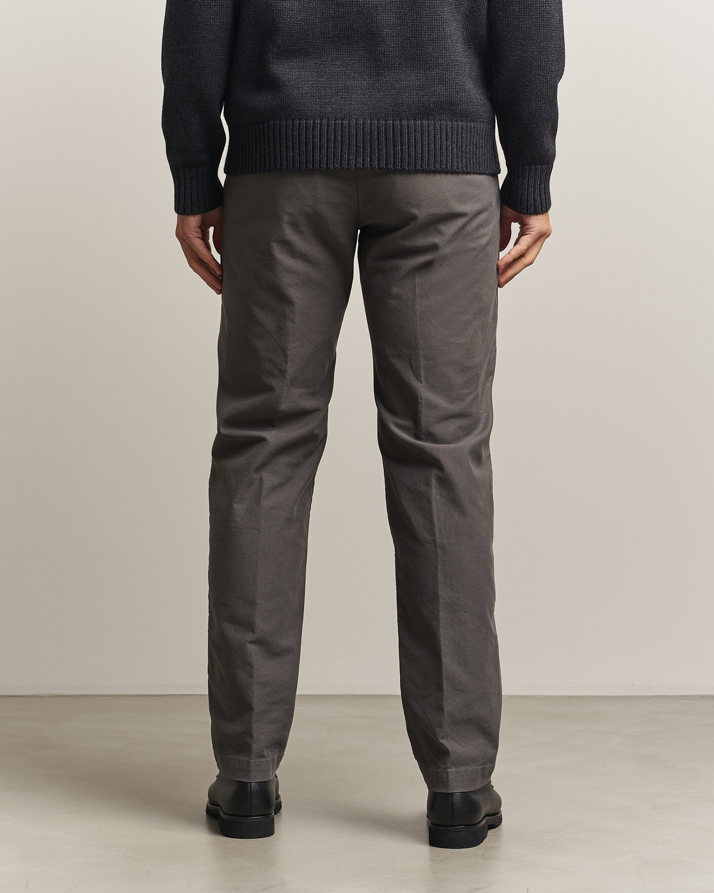 Mies | Housut | Incotex | Regular Fit Garment Dyed Slacks Dark Grey